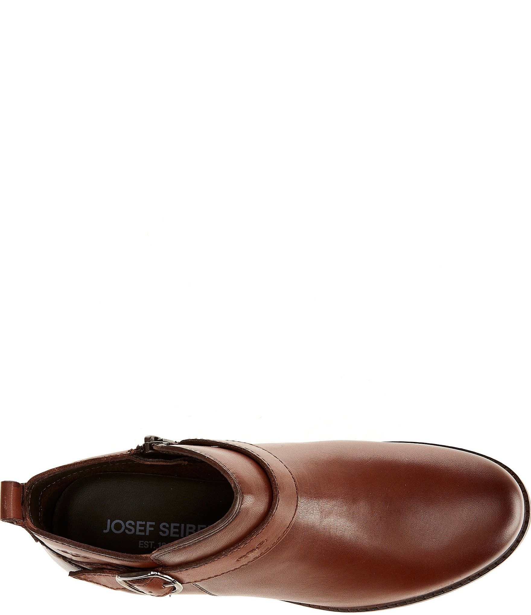 Josef Seibel Kate 10 Leather Buckle Detail Zipper Booties