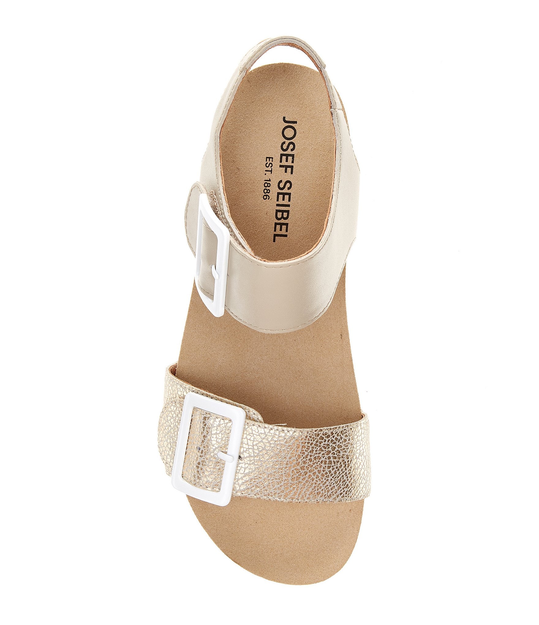 Josef Seibel Quinn02 Leather Buckle Detail Wedge Sandals