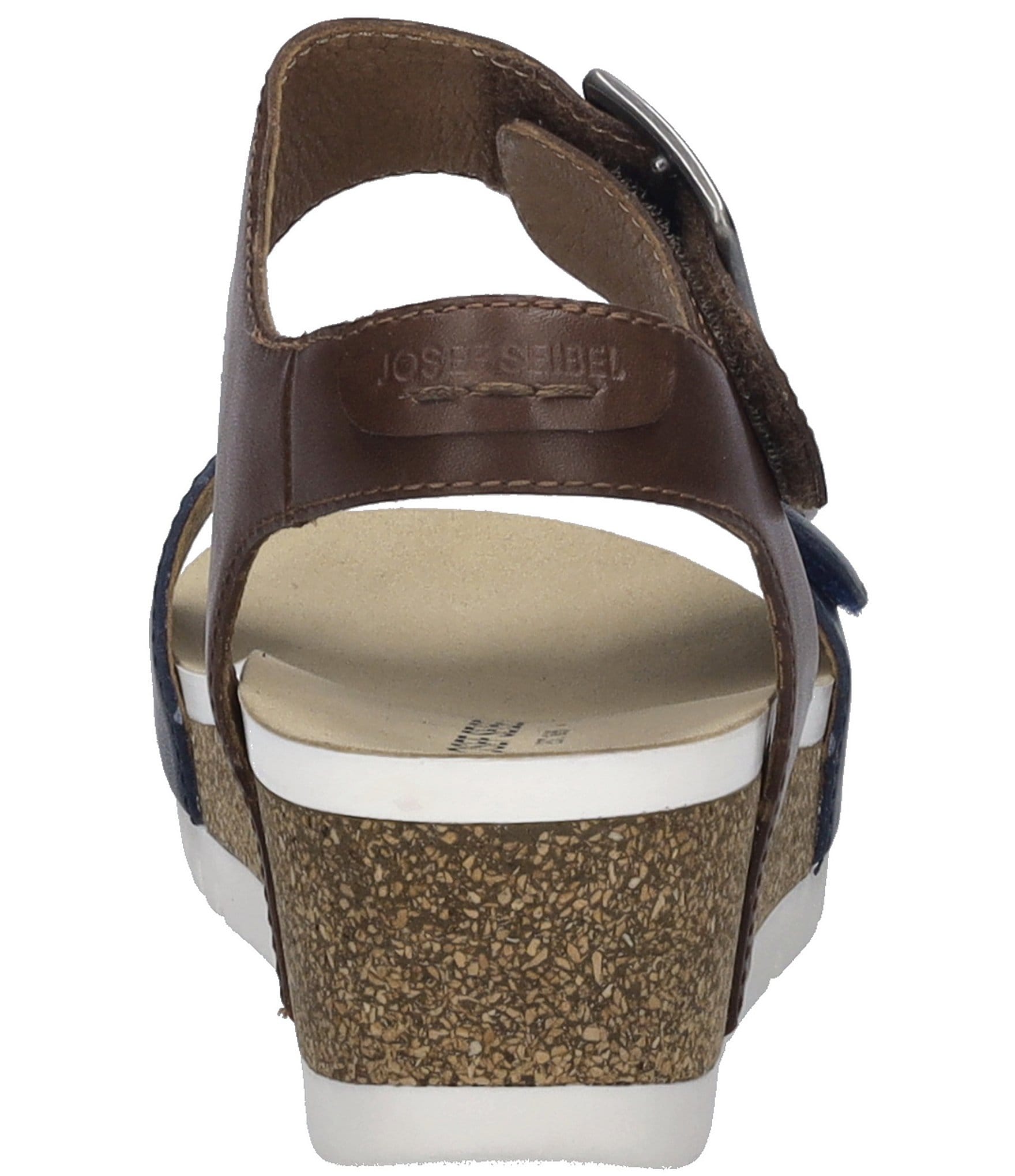 Josef Seibel Quinn02 Leather Buckle Detail Wedge Sandals