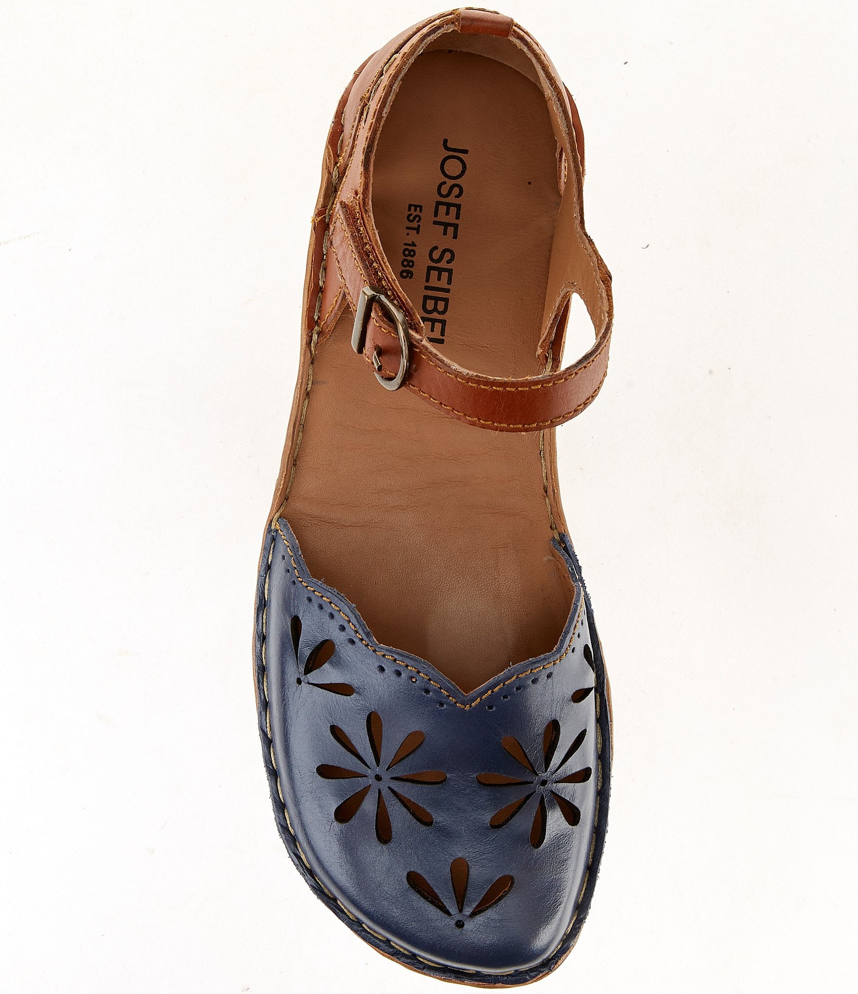 Josef Seibel Rosalie 04 Perforated Leather Mary Jane Flats