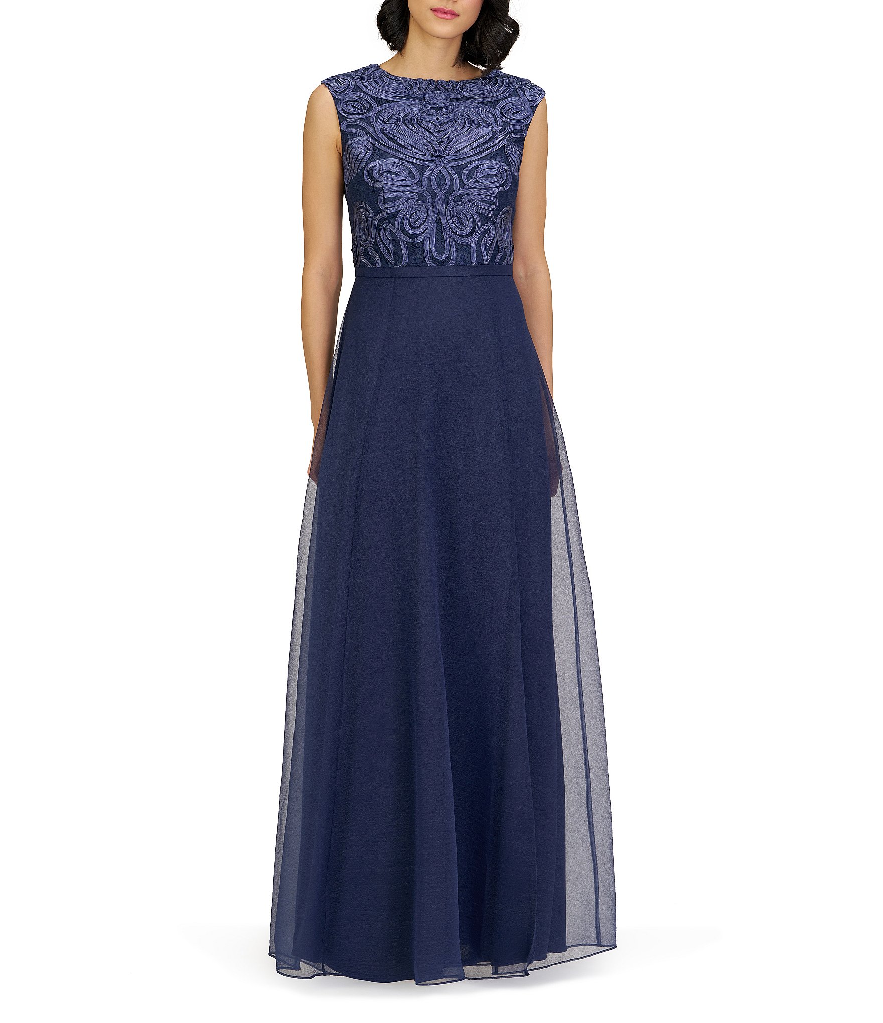 JS Collections Keira Mixed Soutache Gown