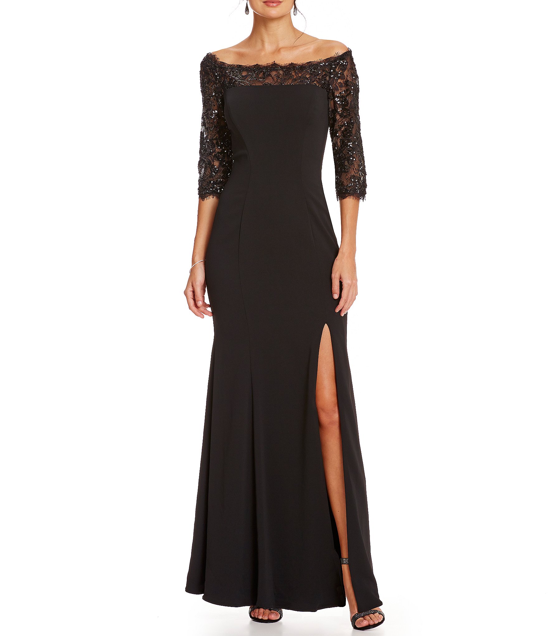 js collections illusion lace gown