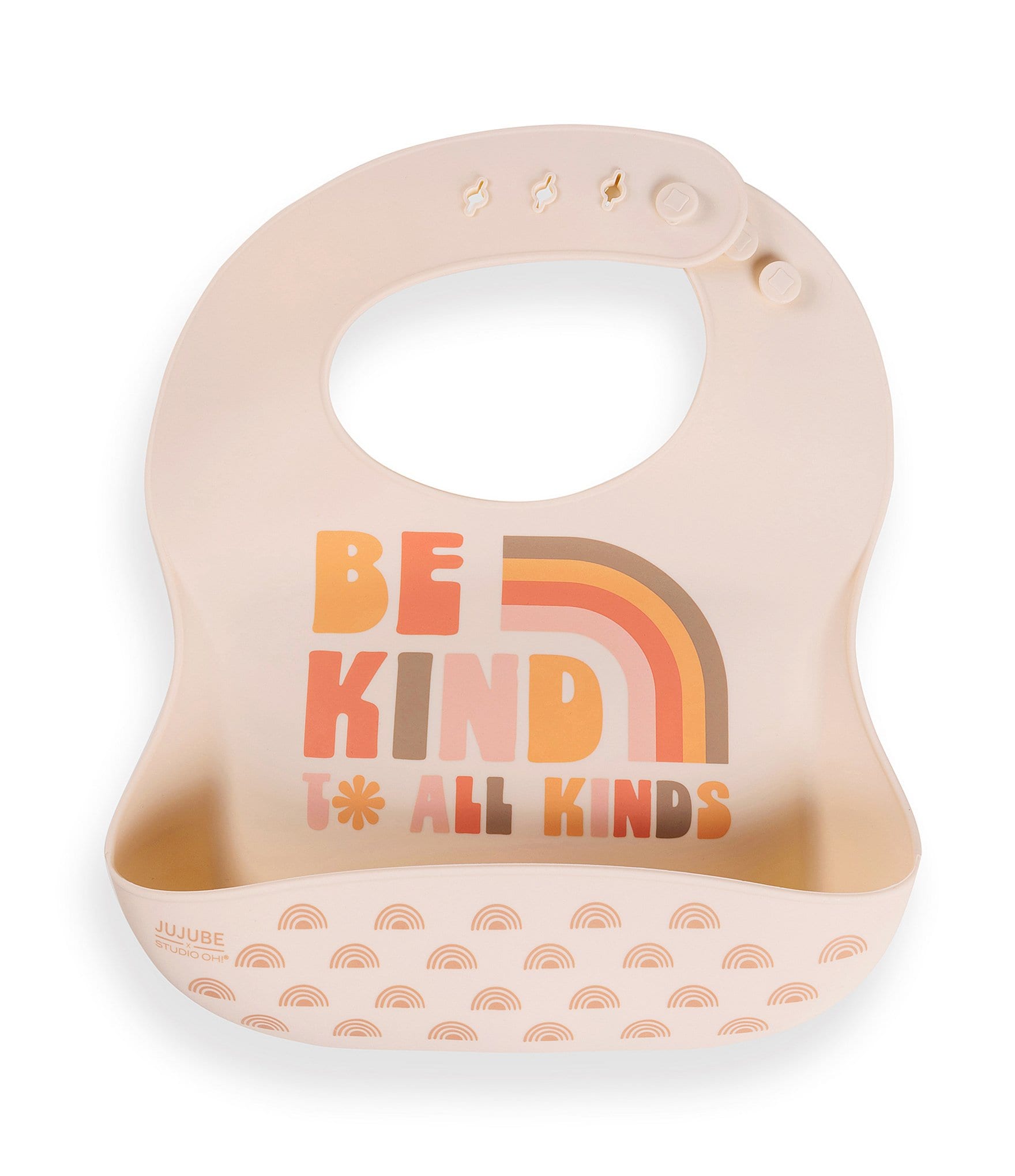 JuJuBe Everyday Essentials Be Kind Rainbows Swaddle Blankets, Reversible Blanket, Socks, Bib, & Teether Ring, Baby Bundle