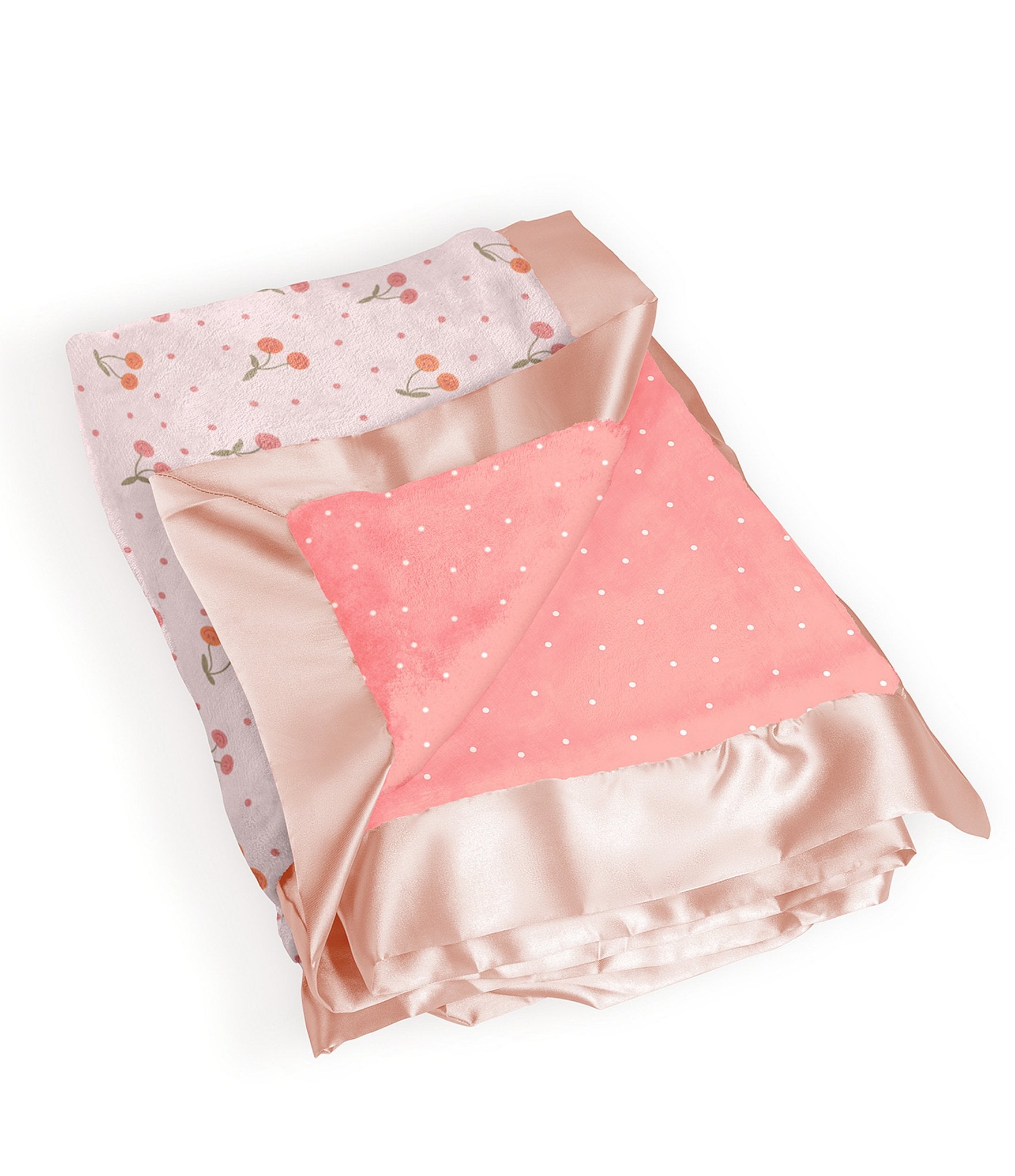 JuJuBe Everyday Essentials Cherry Cute Swaddle Blankets, Reversible Blanket, Socks, Bib, & Teether Ring, Baby Bundle