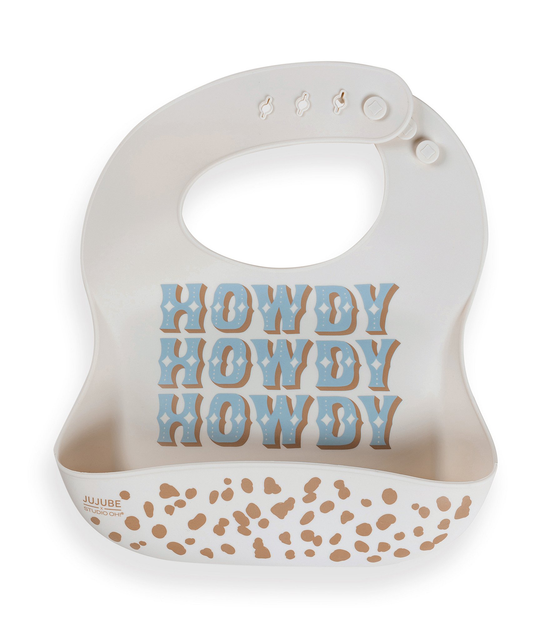 JuJuBe Everyday Essentials Howdy Partner Blue Swaddle Blankets, Reversible Blanket, Socks, Bib, & Teether Ring, Baby Bundle