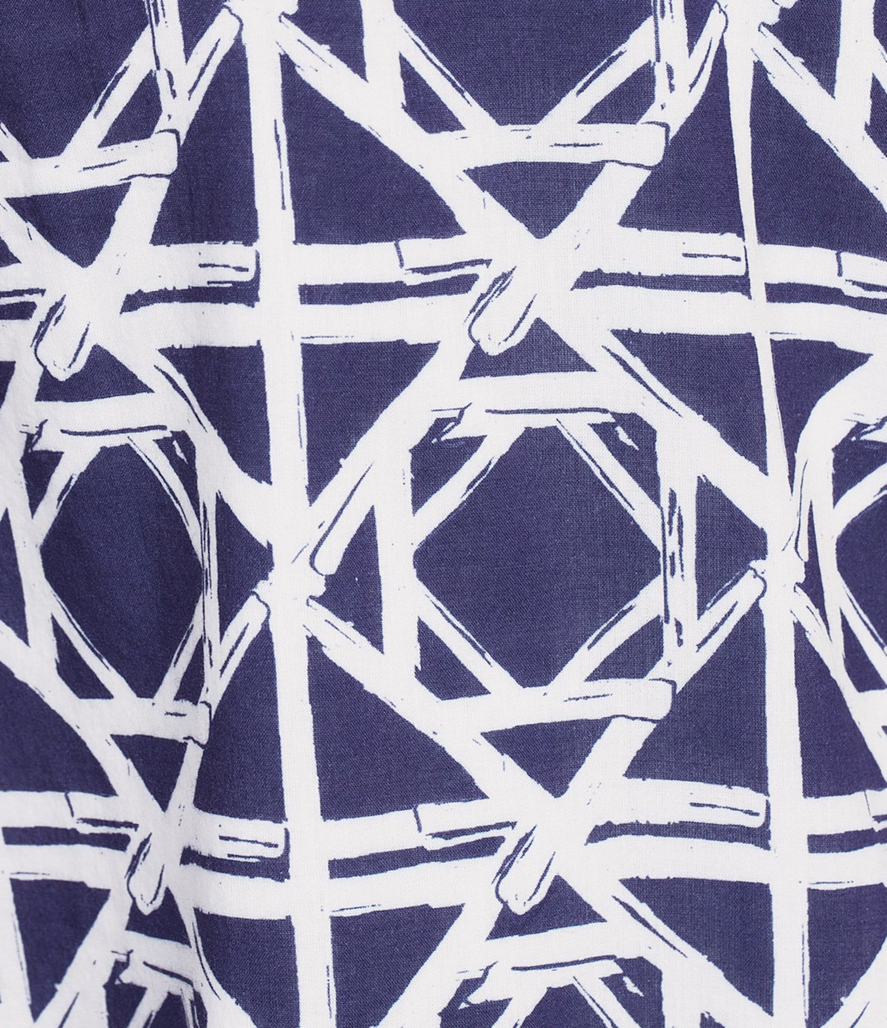 Jude Connally Cricket Bamboo Rattan Print Stand Collar 3/4 Sleeve Top