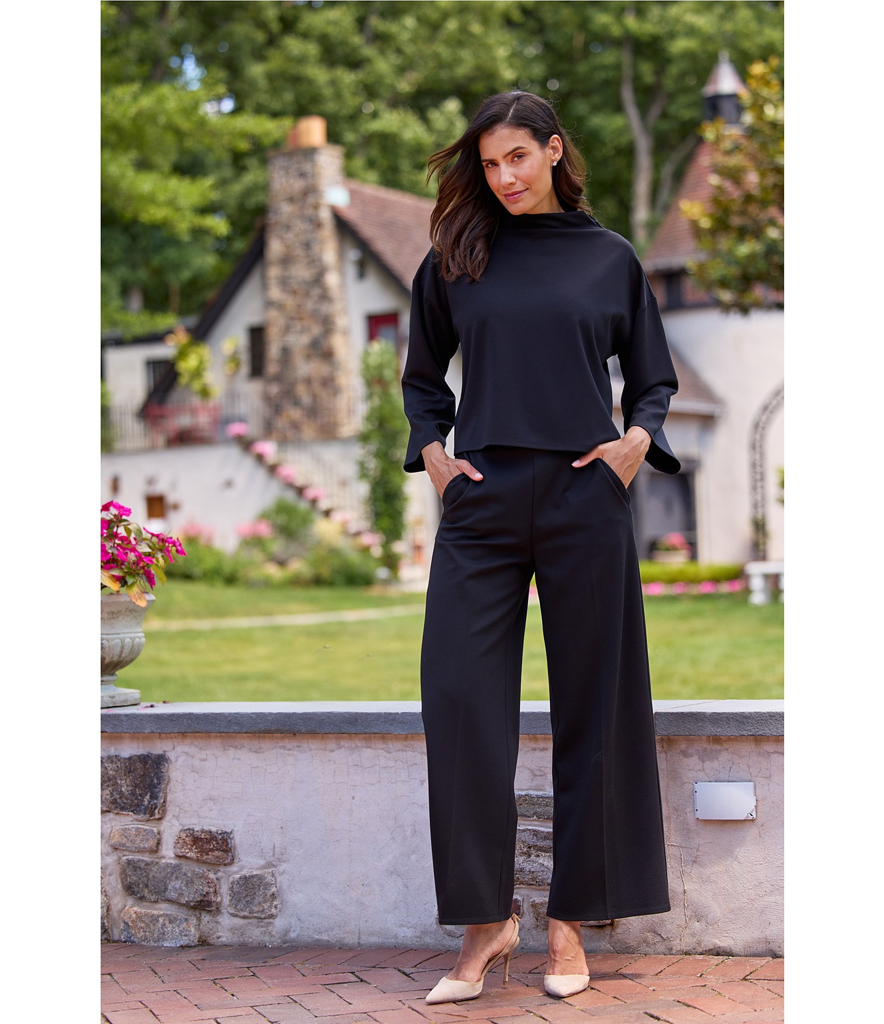 Jude Connally Nicolette Ponte Flat Front Straight Pants