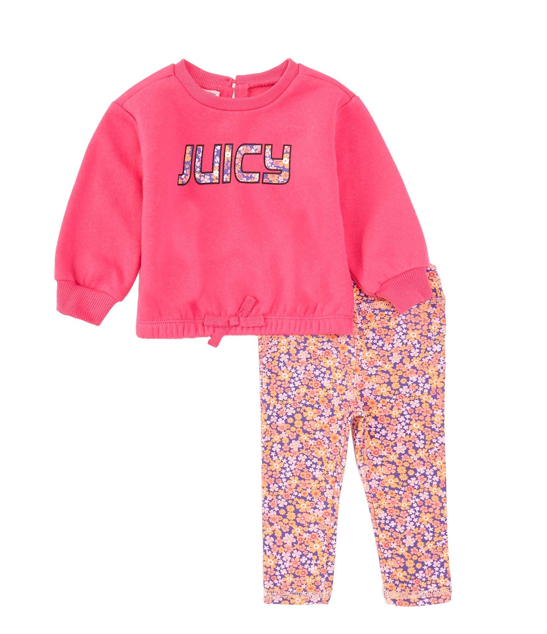 Juicy Couture Baby Girls 12-24 Months Long Sleeve Fleece Sweatshirt ...
