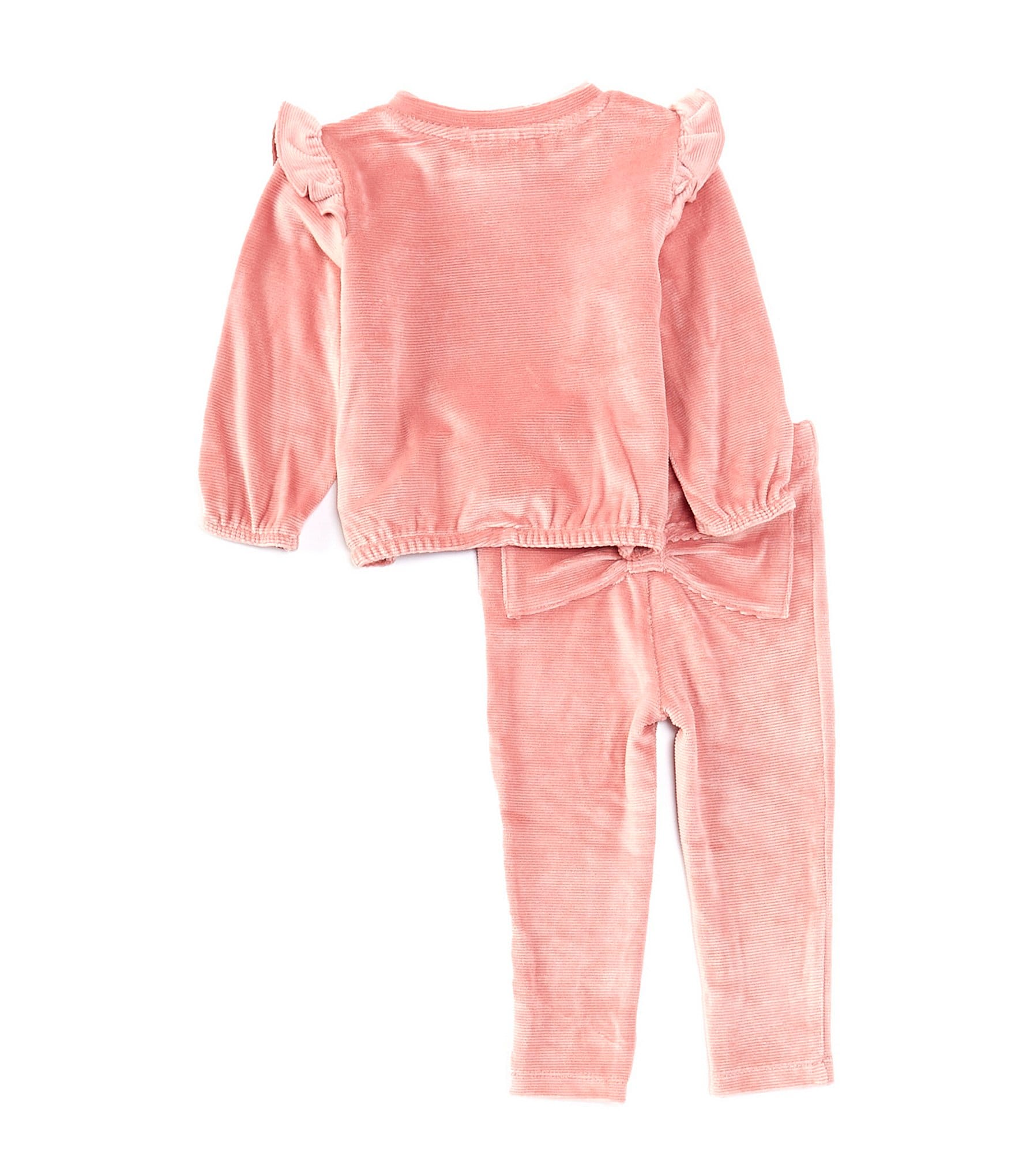 Juicy Couture Baby Girls 12-24 Months Long-Sleeve Ribbed Velour Sweatshirt & Matching Jogger Pant Set