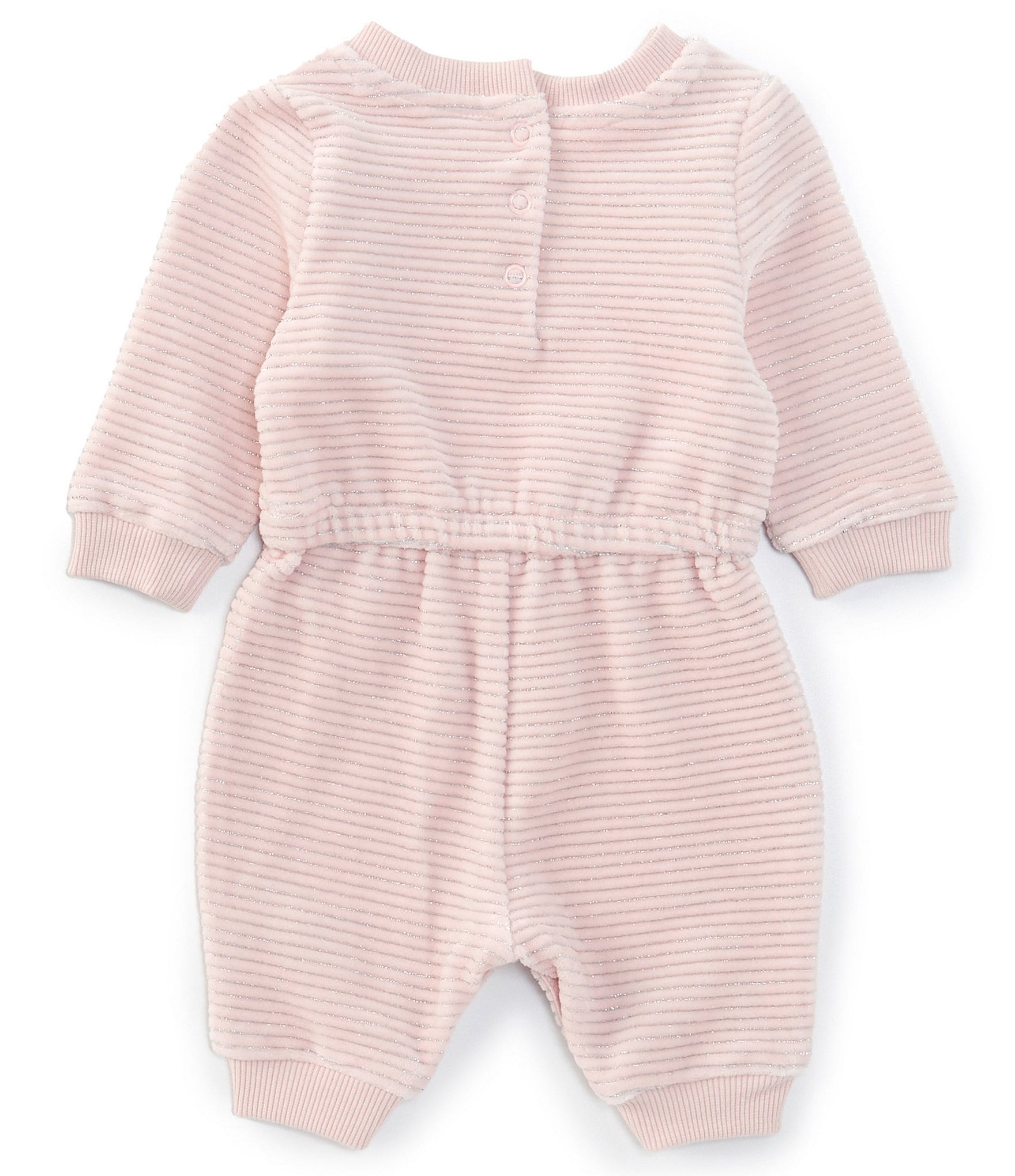 Juicy Couture Baby Girls Newborn-6 Months Long-Sleeve Striped Velour Coverall