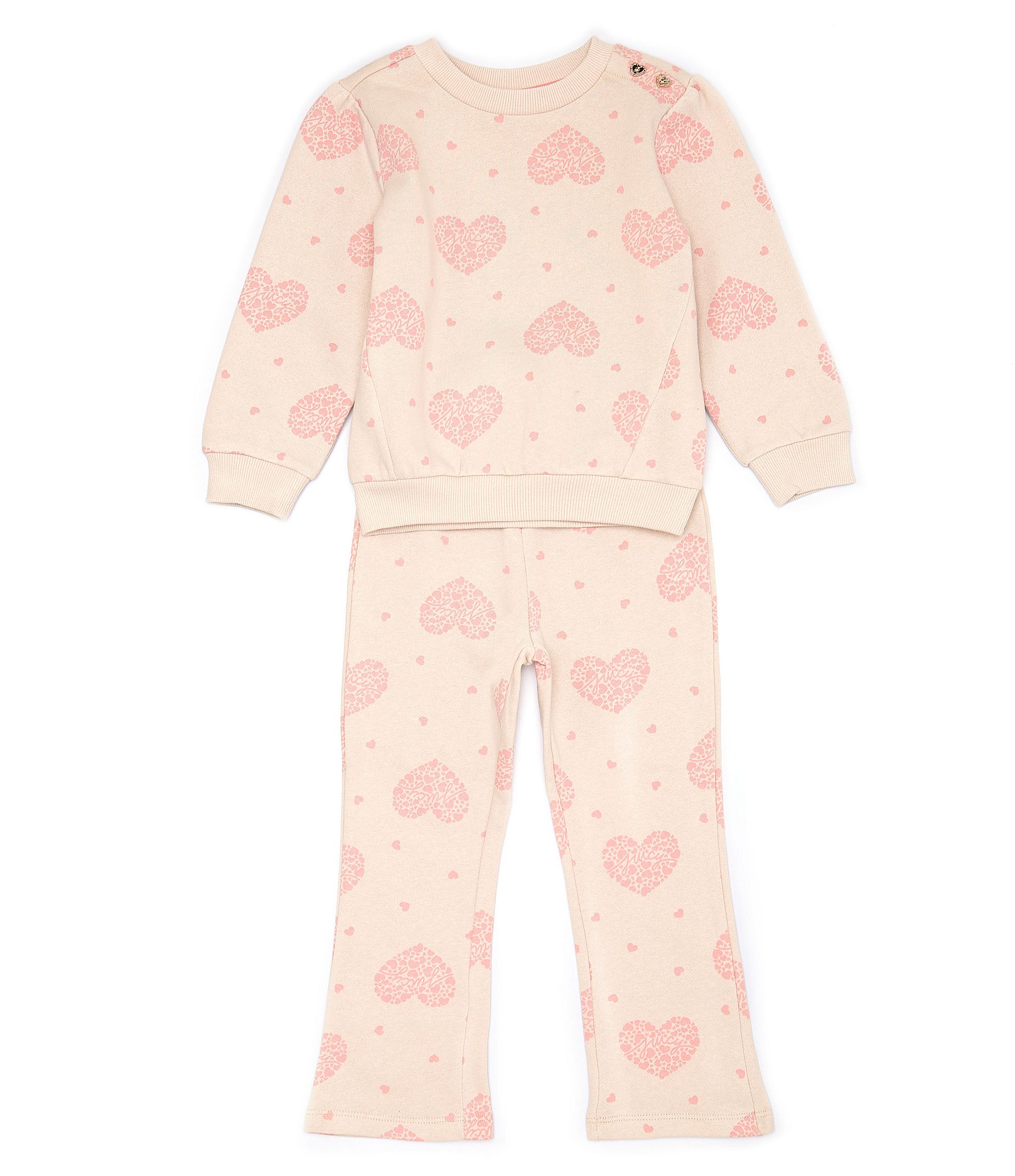 Juicy Couture Little Girls 2T-6X Long Sleeve Heart Printed Fleece ...