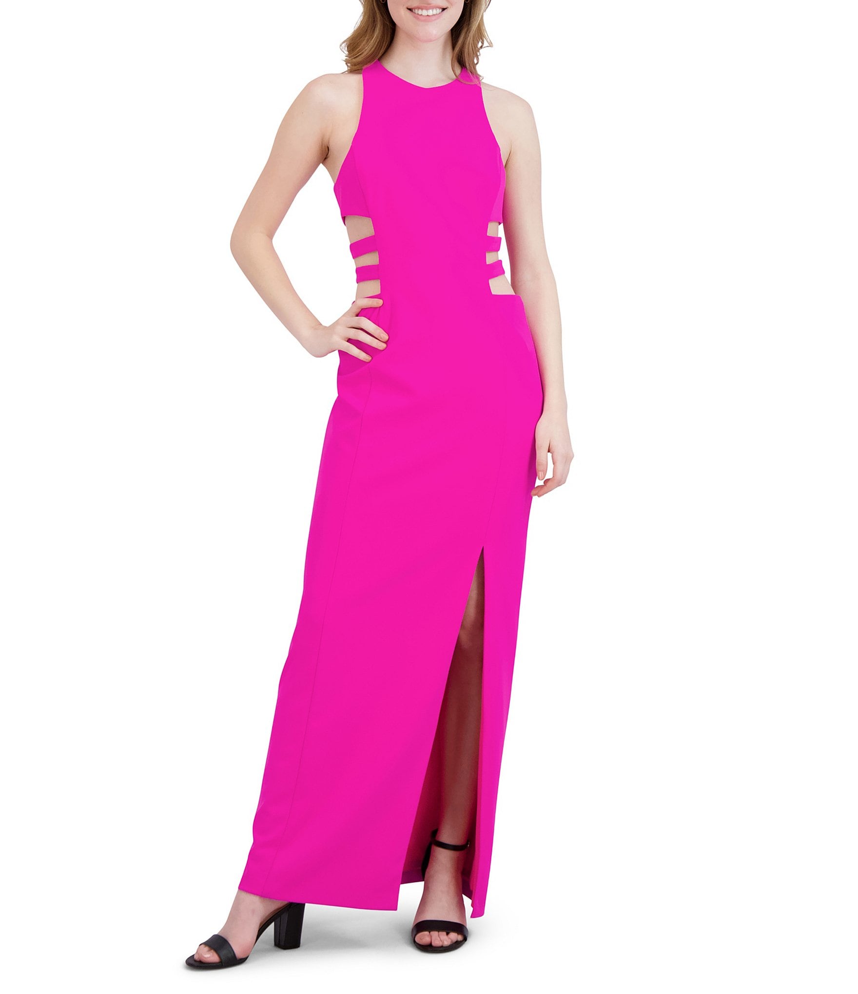 Julia Jordan Sleeveless Cut Out Sides Scuba Crepe Maxi Dress | Dillard's