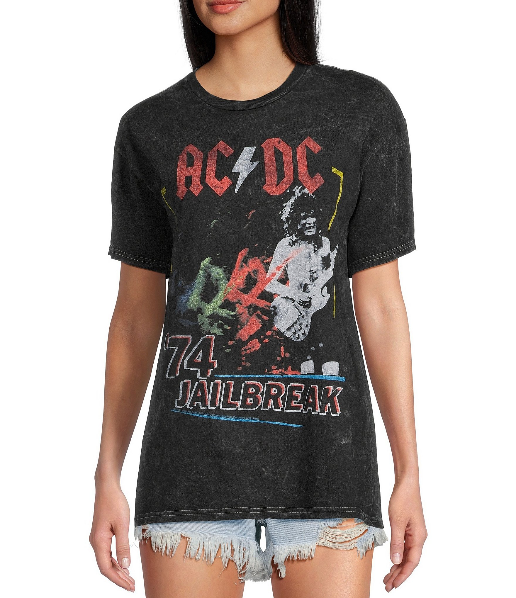 Junk Food ACDC Jailbreak Mineral Wash Black Flea Market T-Shirt | Dillard's