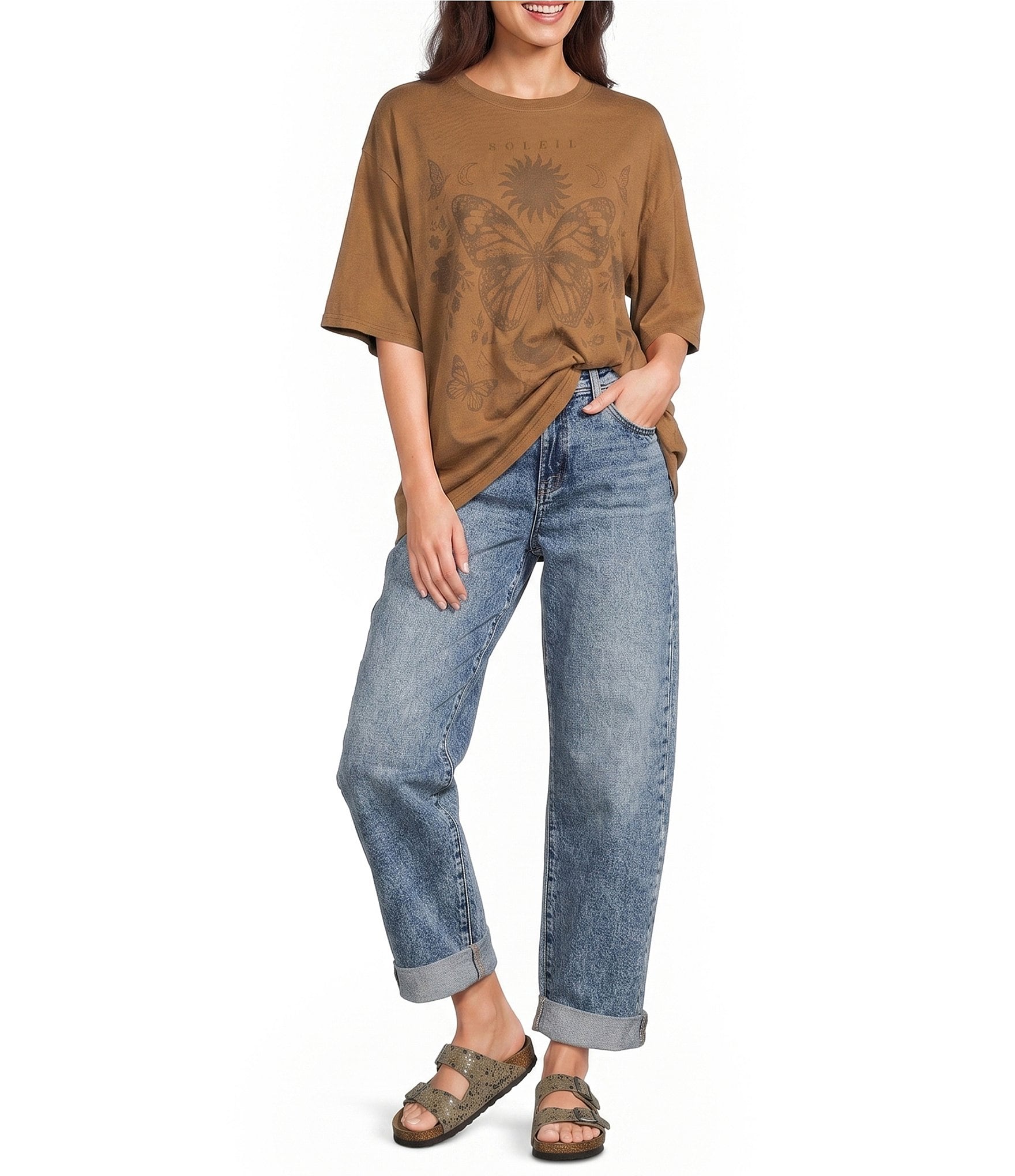 Junk Food Butterfly Short Sleeve Oversized Tee