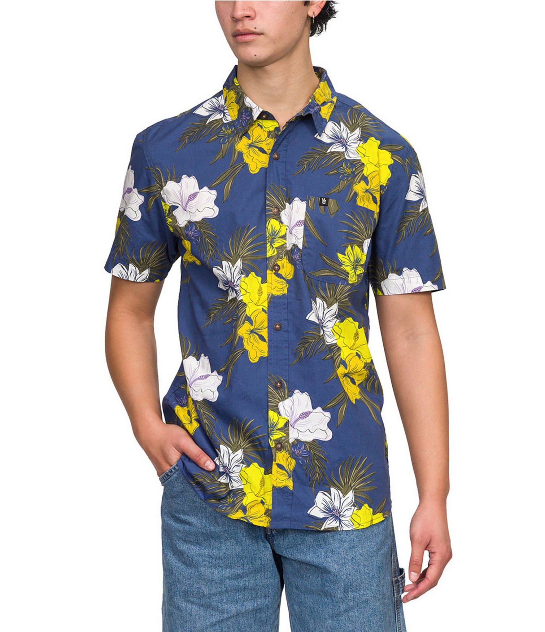 Junk Food Toobs Short Sleeve Tropical Floral Print Shirt | Dillard's