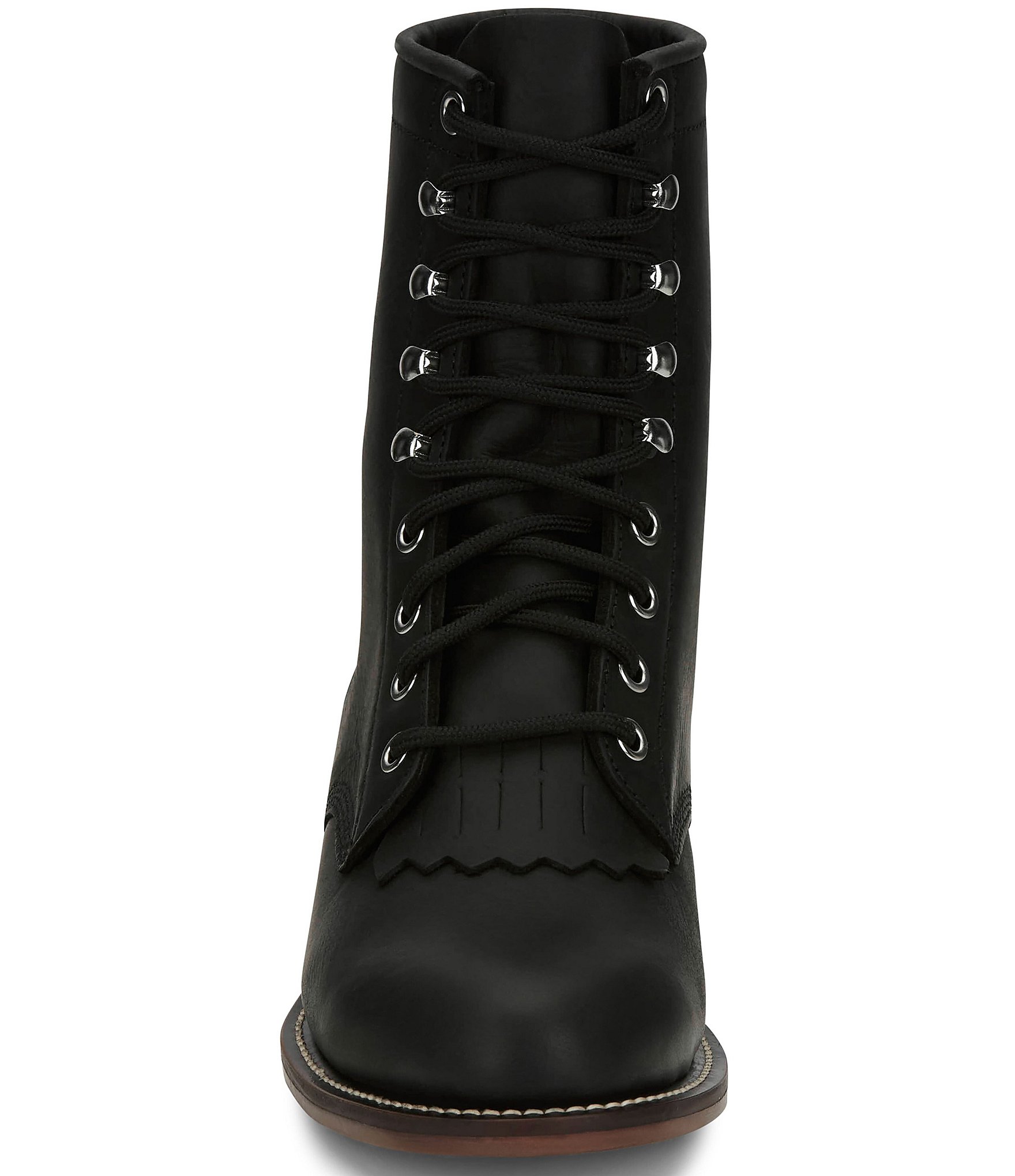 Justin Boots Mckean Leather Kiltie Lace Up Booties