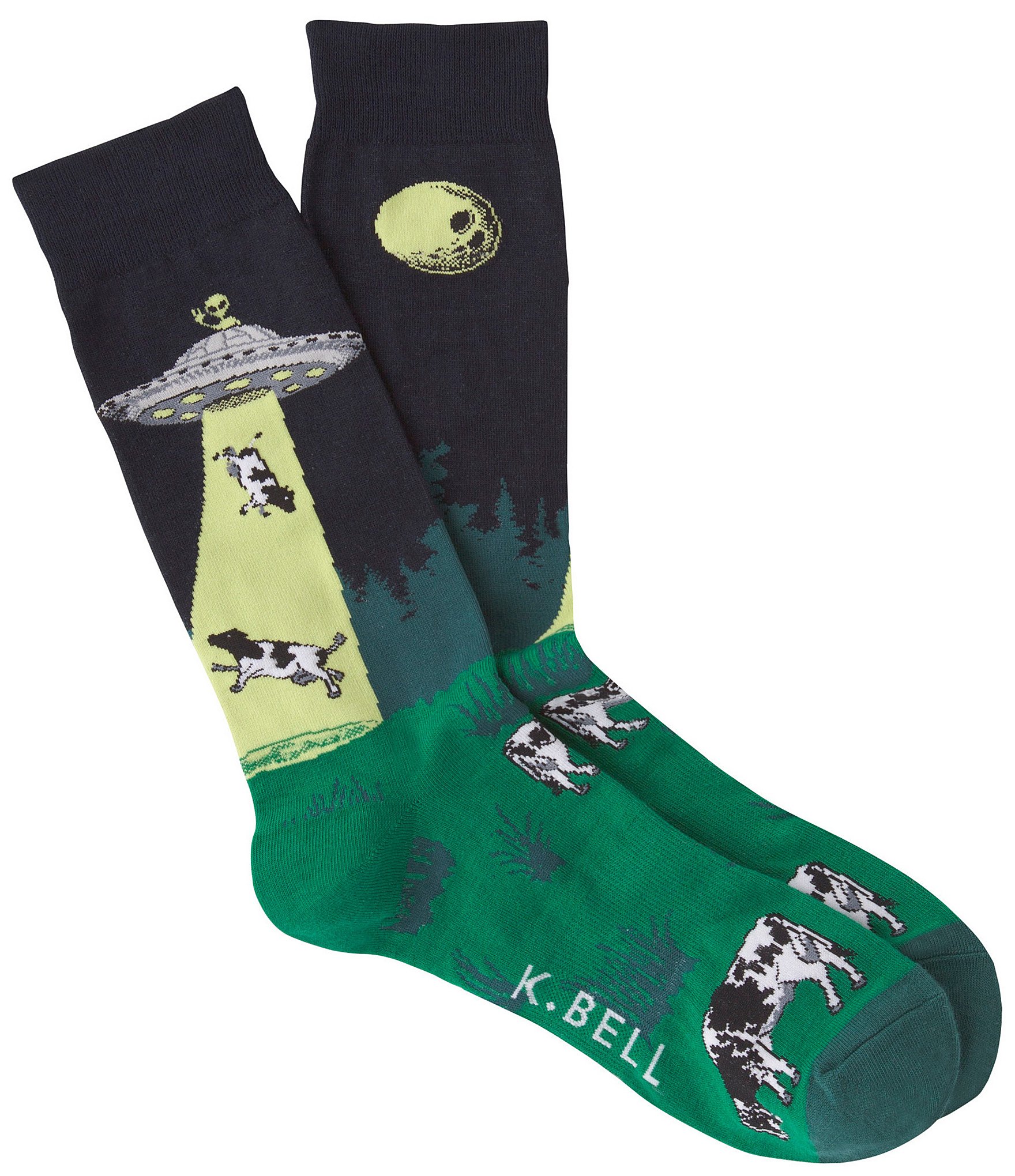 K. Bell Novelty Dairy Thief Crew Socks