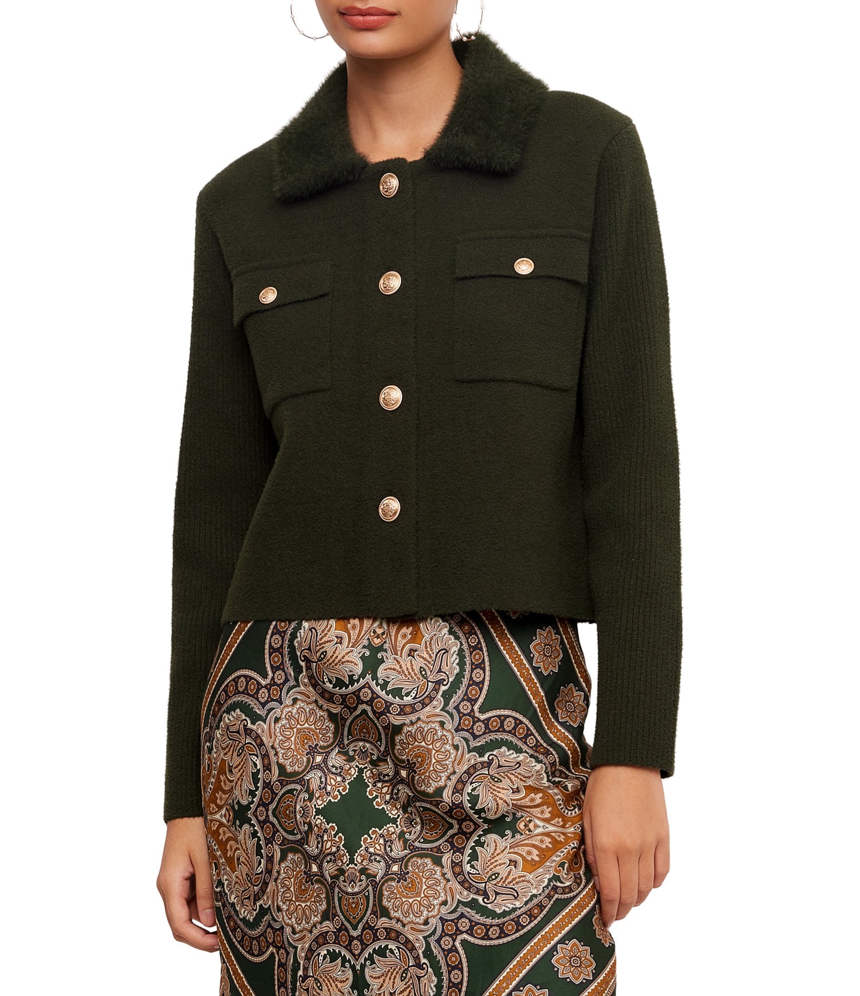 Karen Kane Collared Knit Jacket