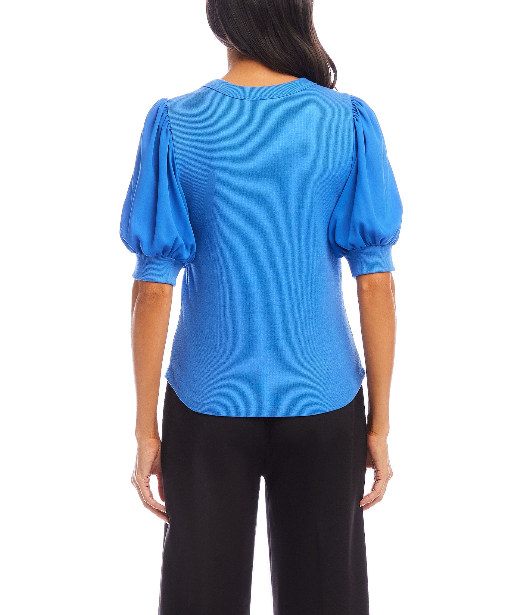 Karen Kane Crew Neck Puff Sleeve Top