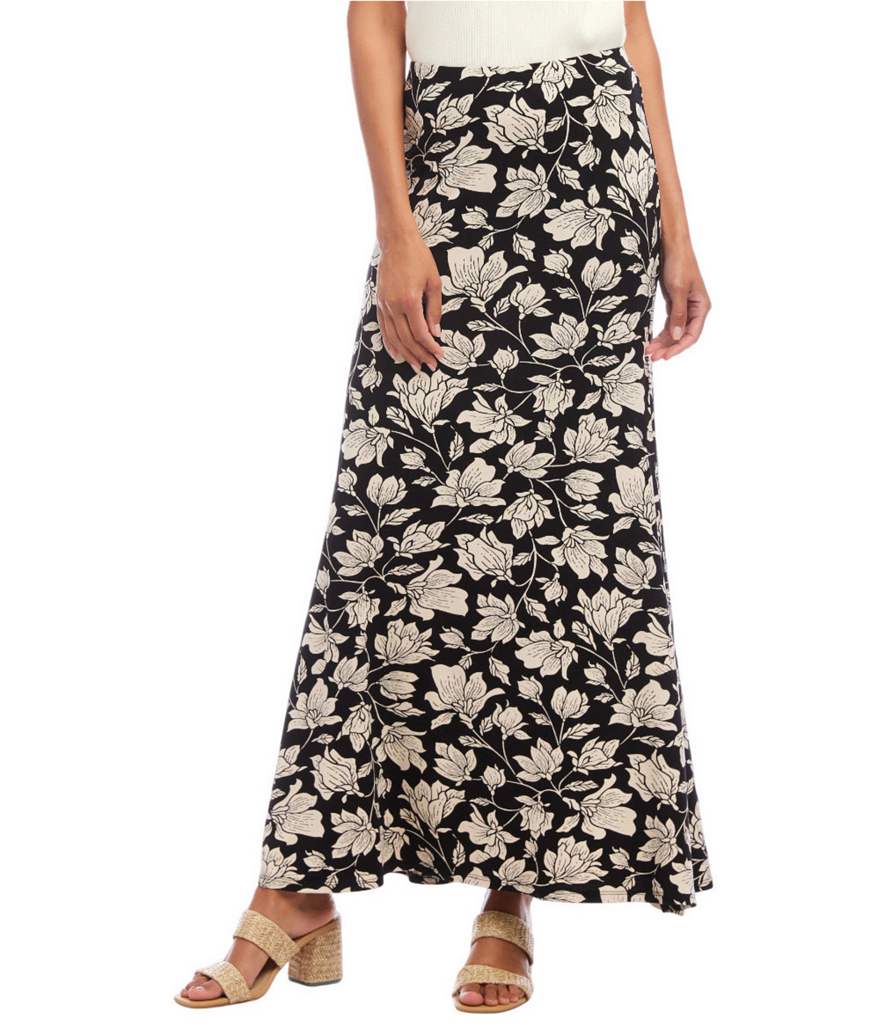 Light Warm Pull-on Circle Flared Maxi Skirt