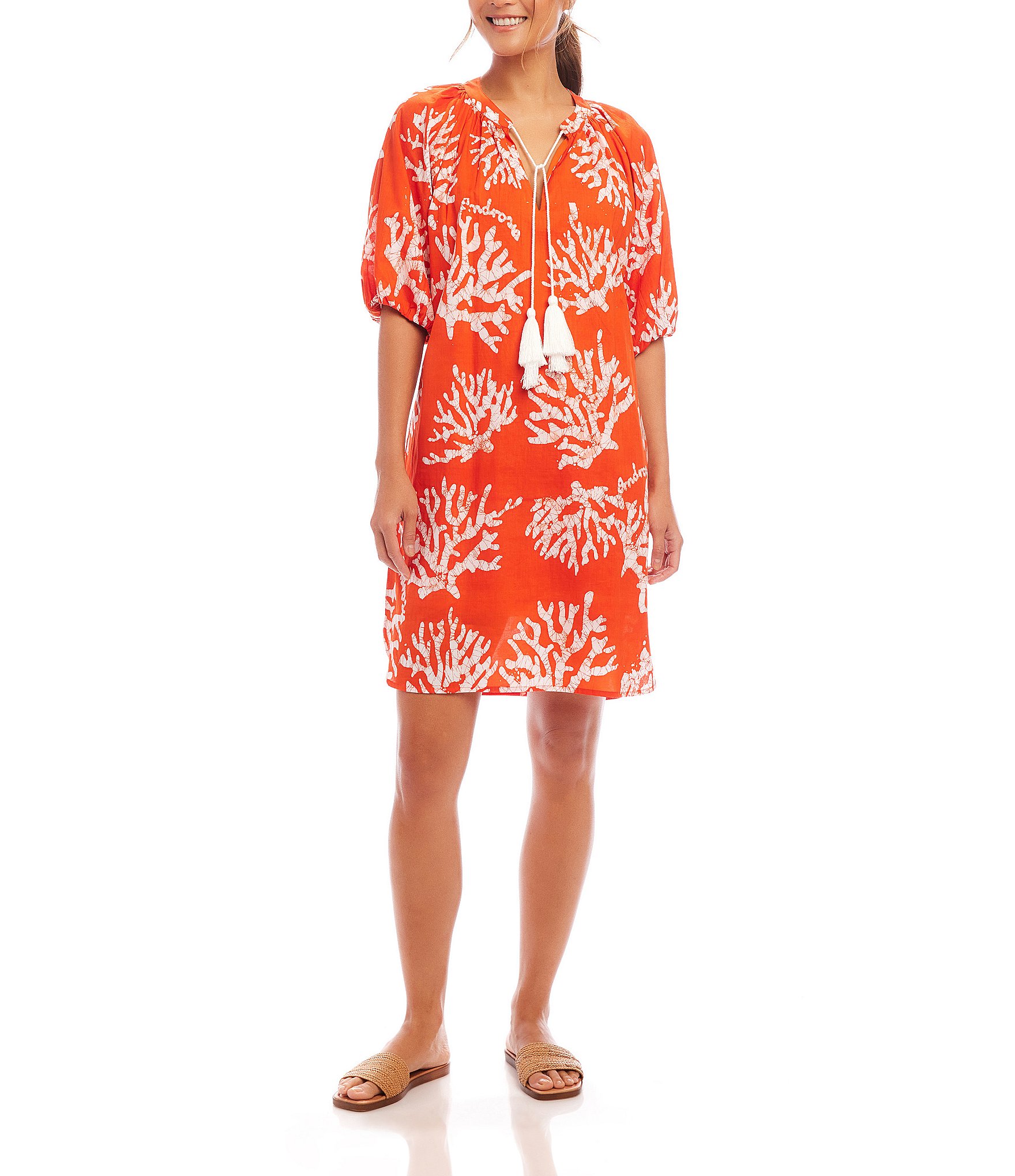 Sara mallika Kareena Square Print Tassel Dress | mambo ladys