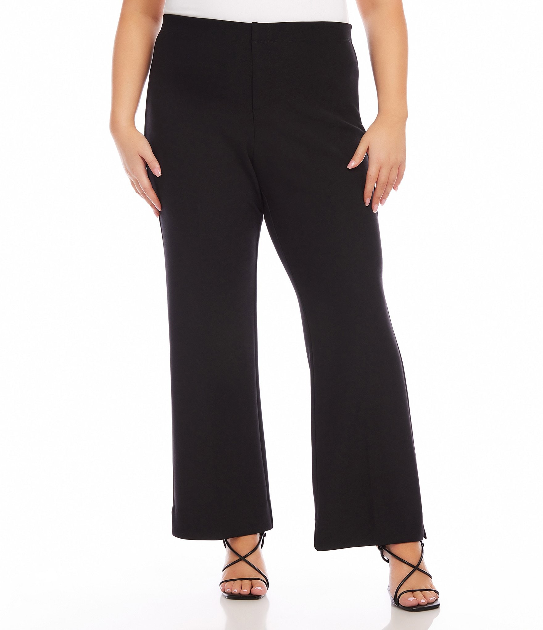 Curvy scuba crepe trousers with charm