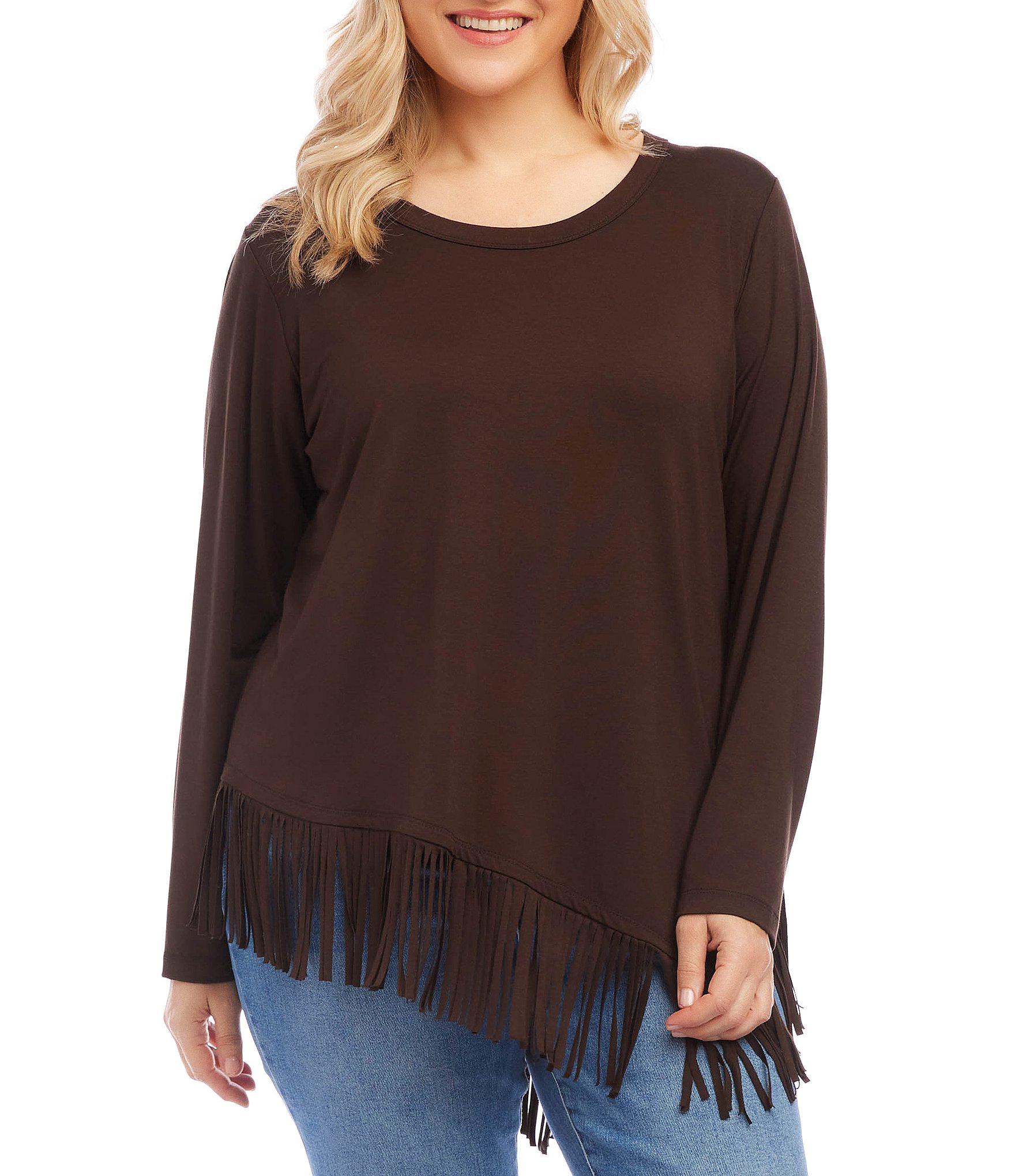 https://dimg.dillards.com/is/image/DillardsZoom/zoom/karen-kane-plus-size-jersey-knit-crew-neck-long-sleeve-asymmetric-fringe-hem-top/00000000_zi_8154cef2-75eb-447c-9632-d0e3ef5b4243.jpg