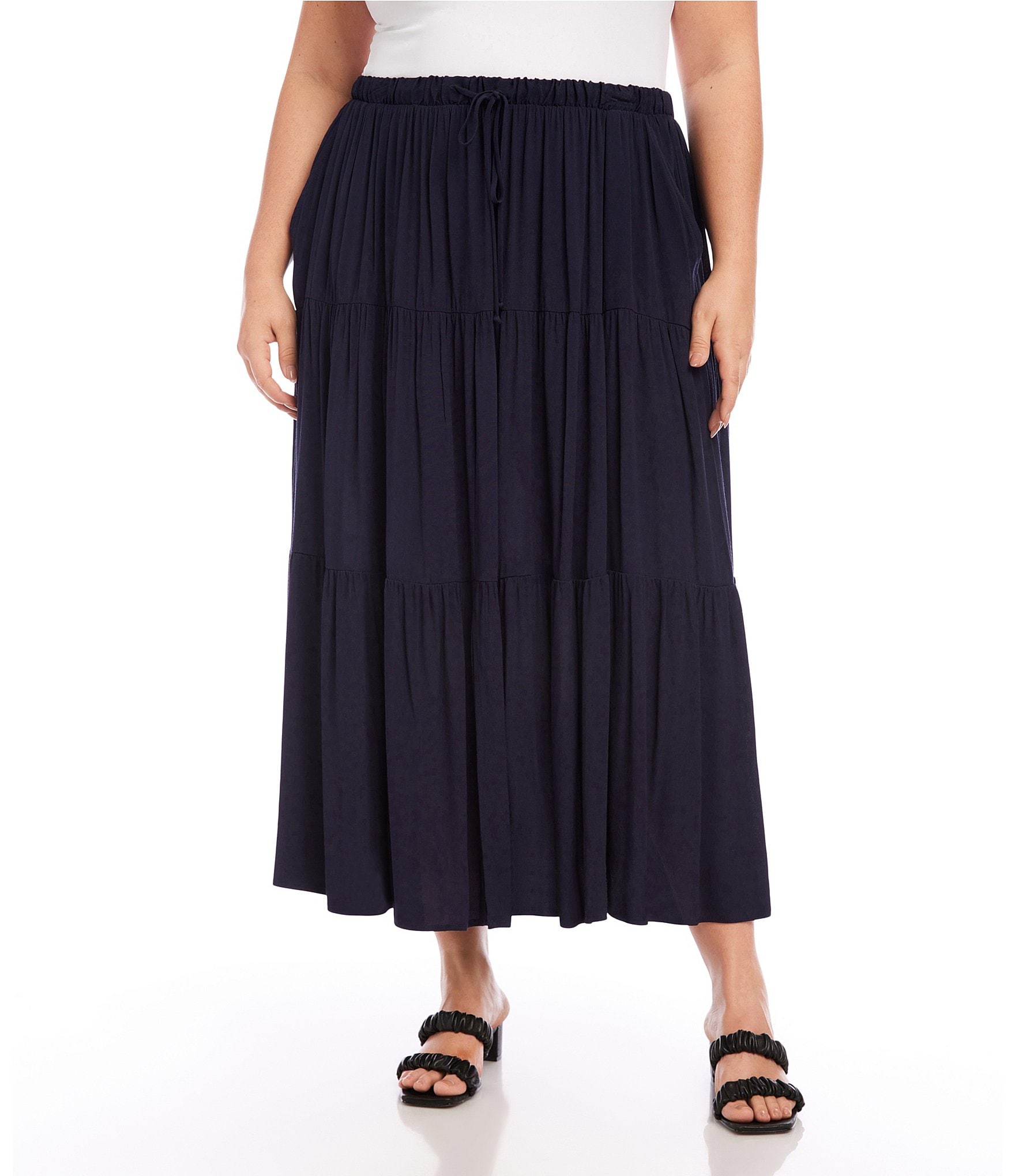 Karen Kane Plus Size Tiered Midi Skirt | Dillard's