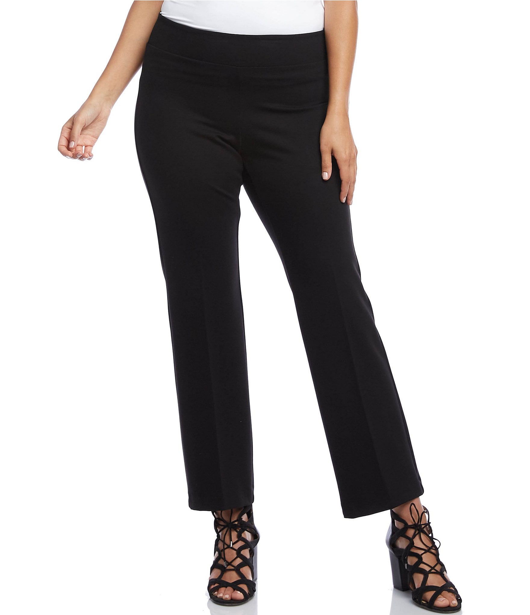 Karen Kane Plus Size Wonder Knit Slim Straight Ankle Pants | Dillard's