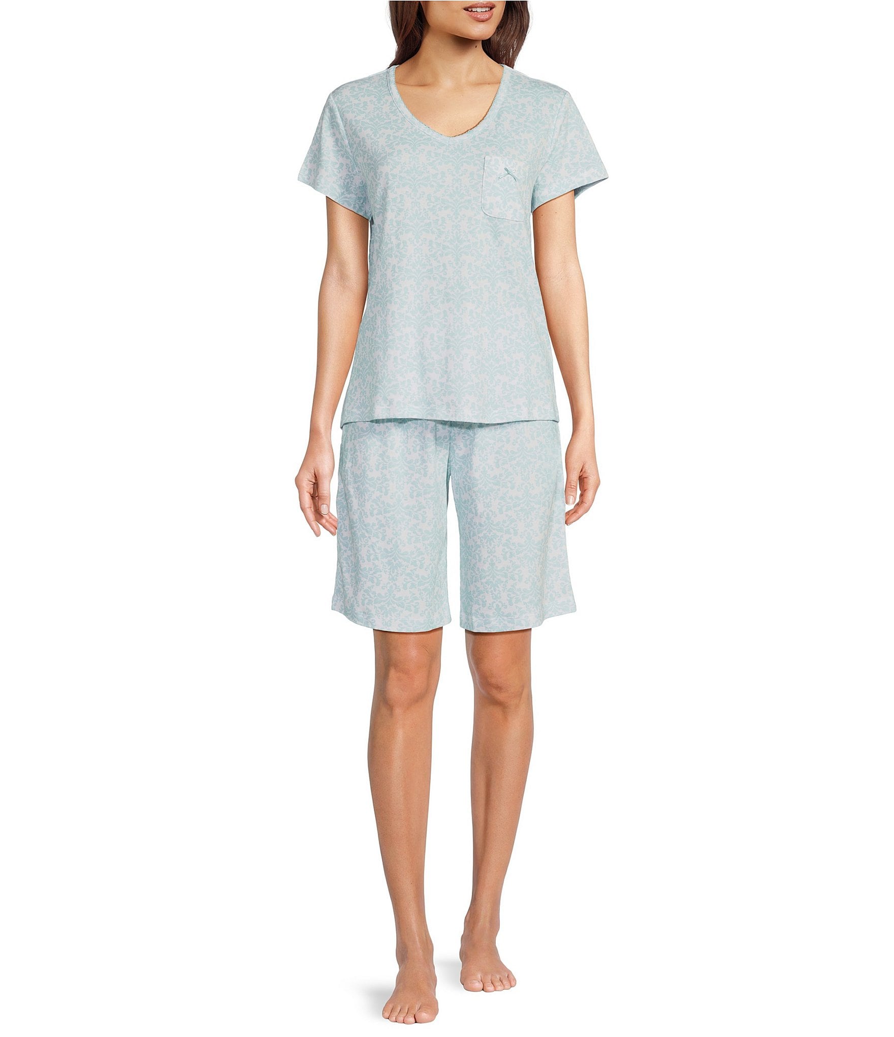 Karen Neuburger womens Cozy Lounge Pajama Set, Charcoal Painted Spot,  Medium US - Yahoo Shopping