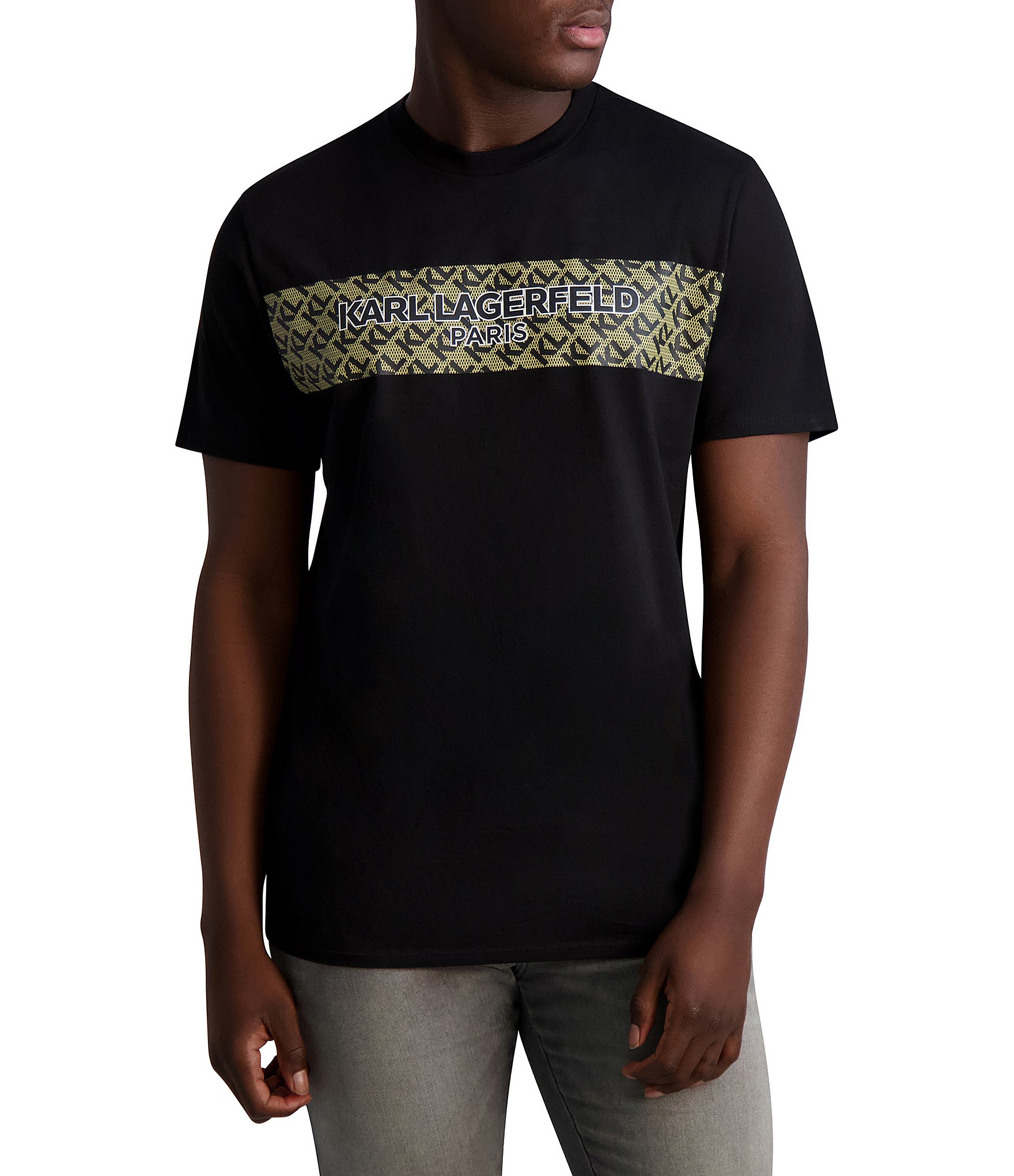 Karl Lagerfeld Paris Block Logo Short-Sleeve T-Shirt | Dillard's