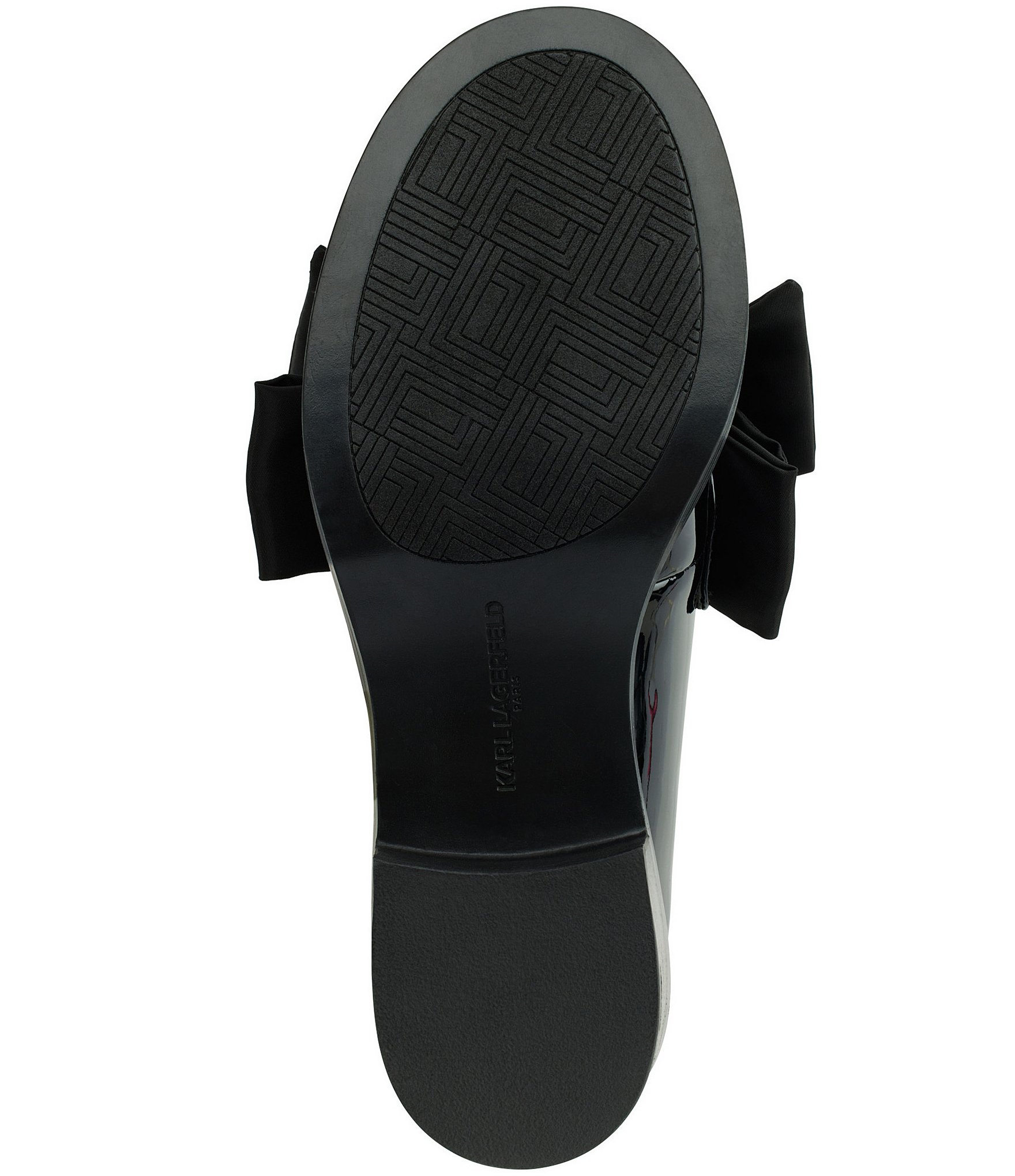 KARL LAGERFELD PARIS Camilia Patent Leather Bow Detail Loafer Pumps