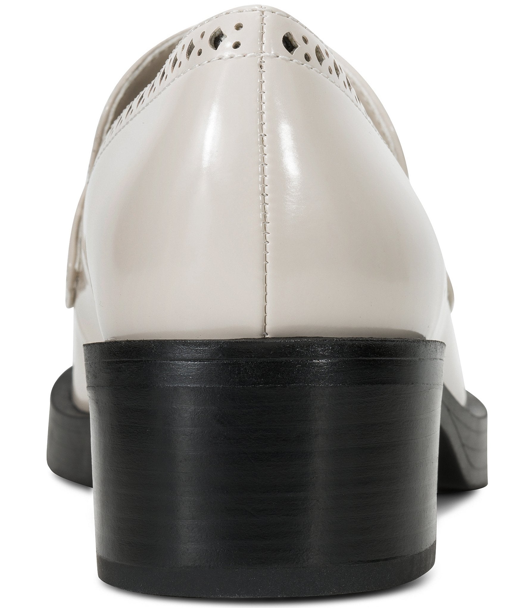 KARL LAGERFELD PARIS Cenella Patent Brogue Detail Block Heel Loafer Pumps