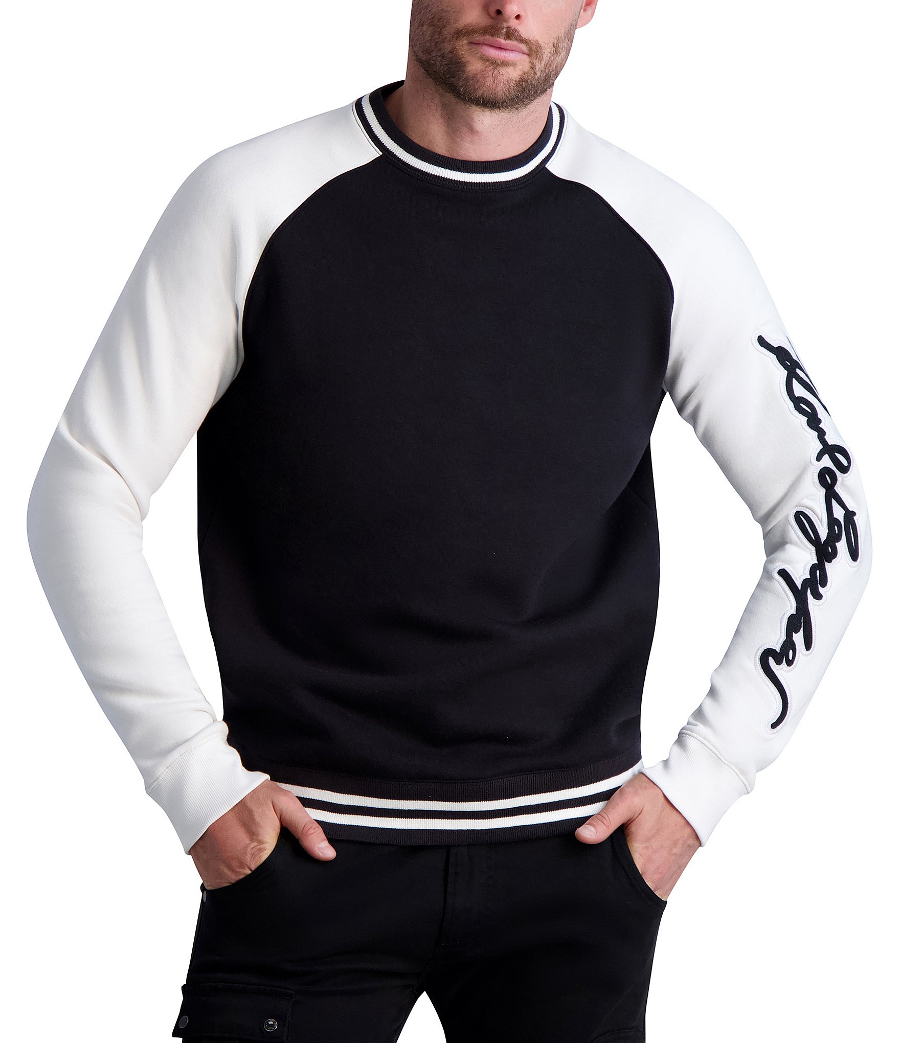 KARL LAGERFELD Paris Men's Stripe-Block T-shirt NEW NTW $129