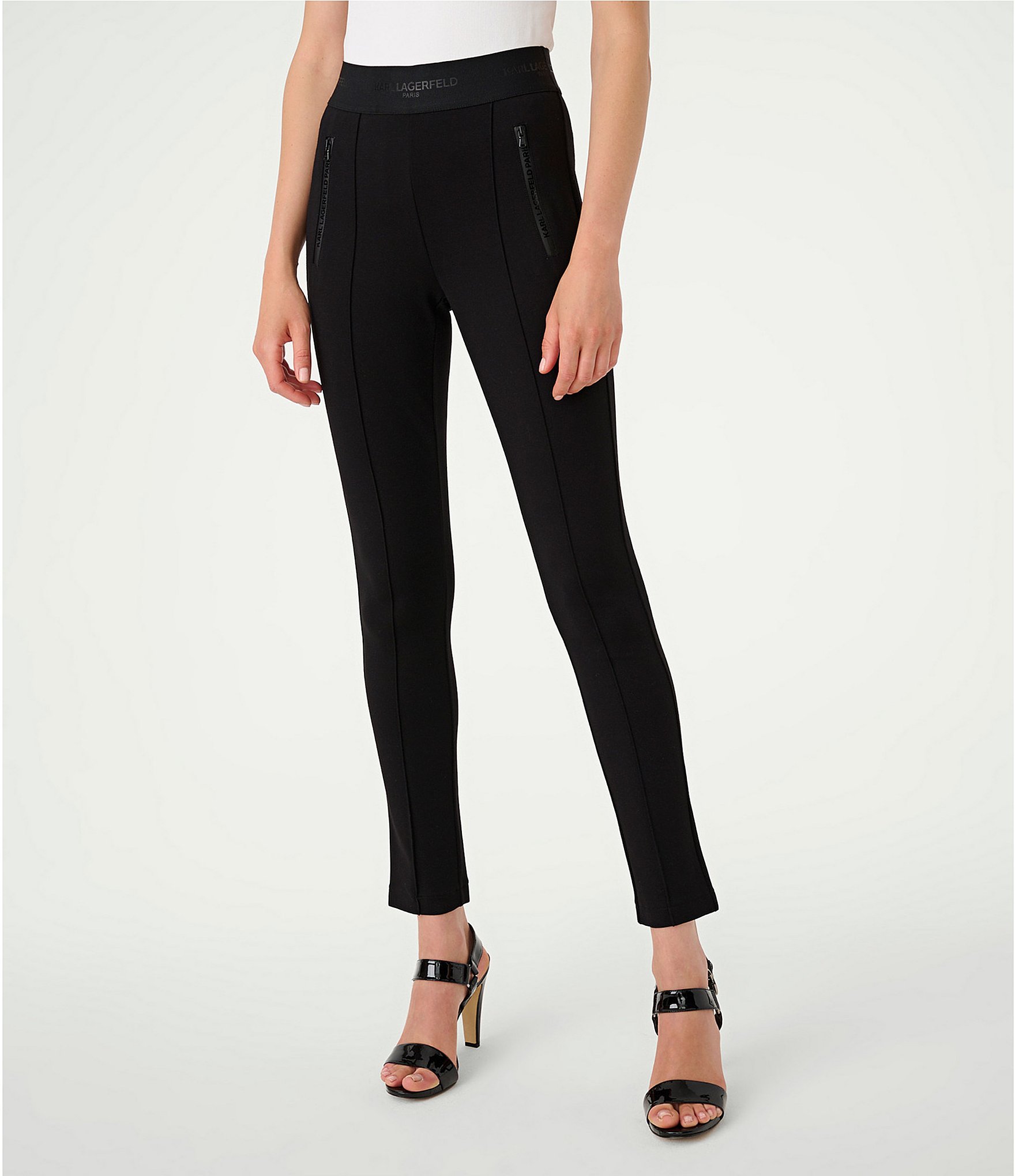 Karl Lagerfeld Black Denim Pull On Jeggings Ankle Stretch Jeans Pants ~ S  M3020