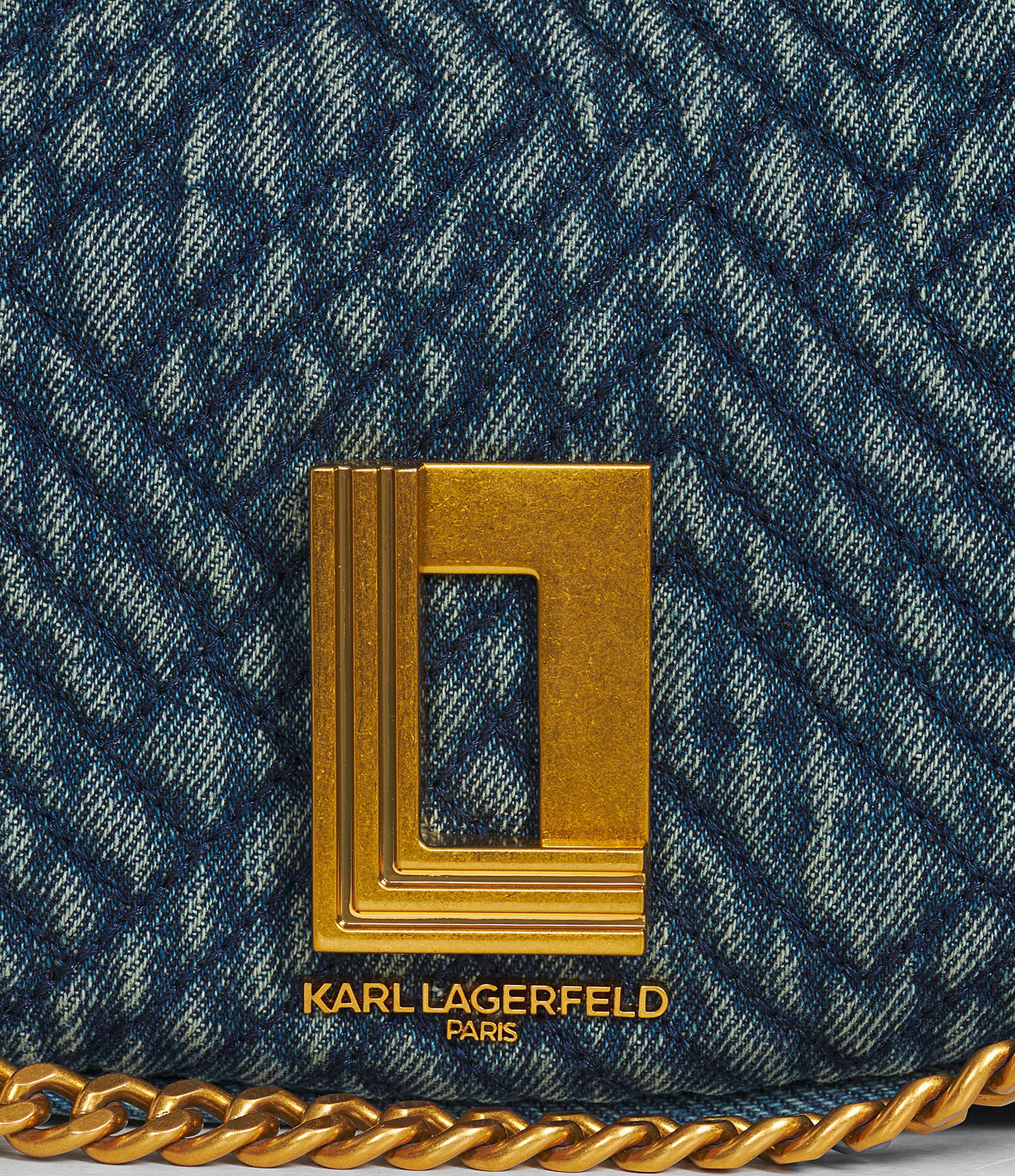 KARL LAGERFELD PARIS Denim Lafayette Shoulder Bag