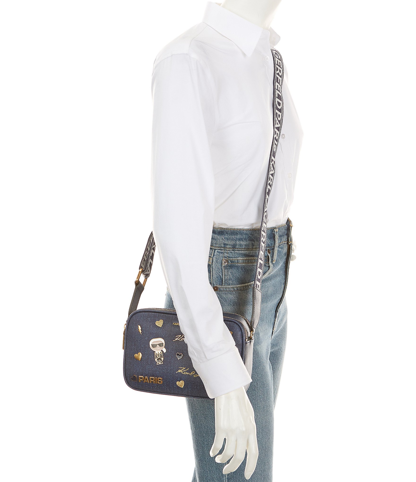 KARL LAGERFELD PARIS Denim Maybelle Crossbody Bag