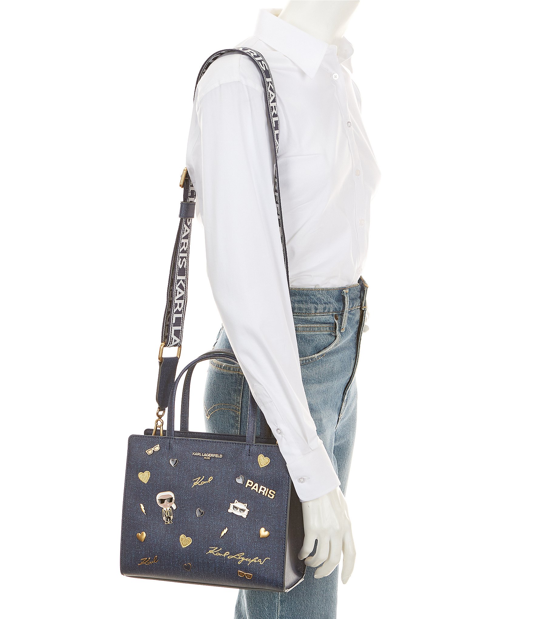 KARL LAGERFELD PARIS Denim Maybelle Satchel Bag