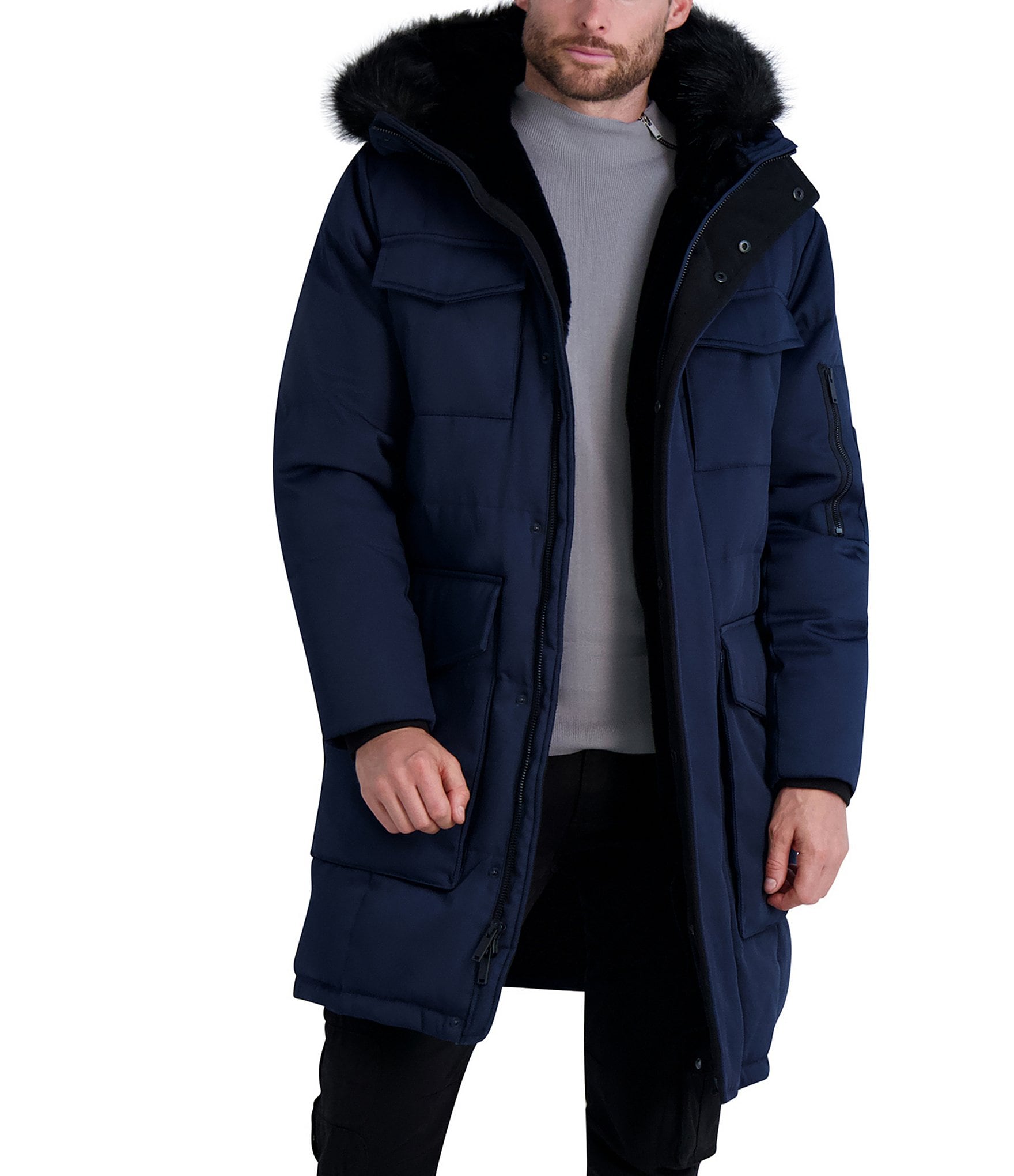 Karl Lagerfeld Paris Down With Faux Fur Lining Ski Parka | Dillard's