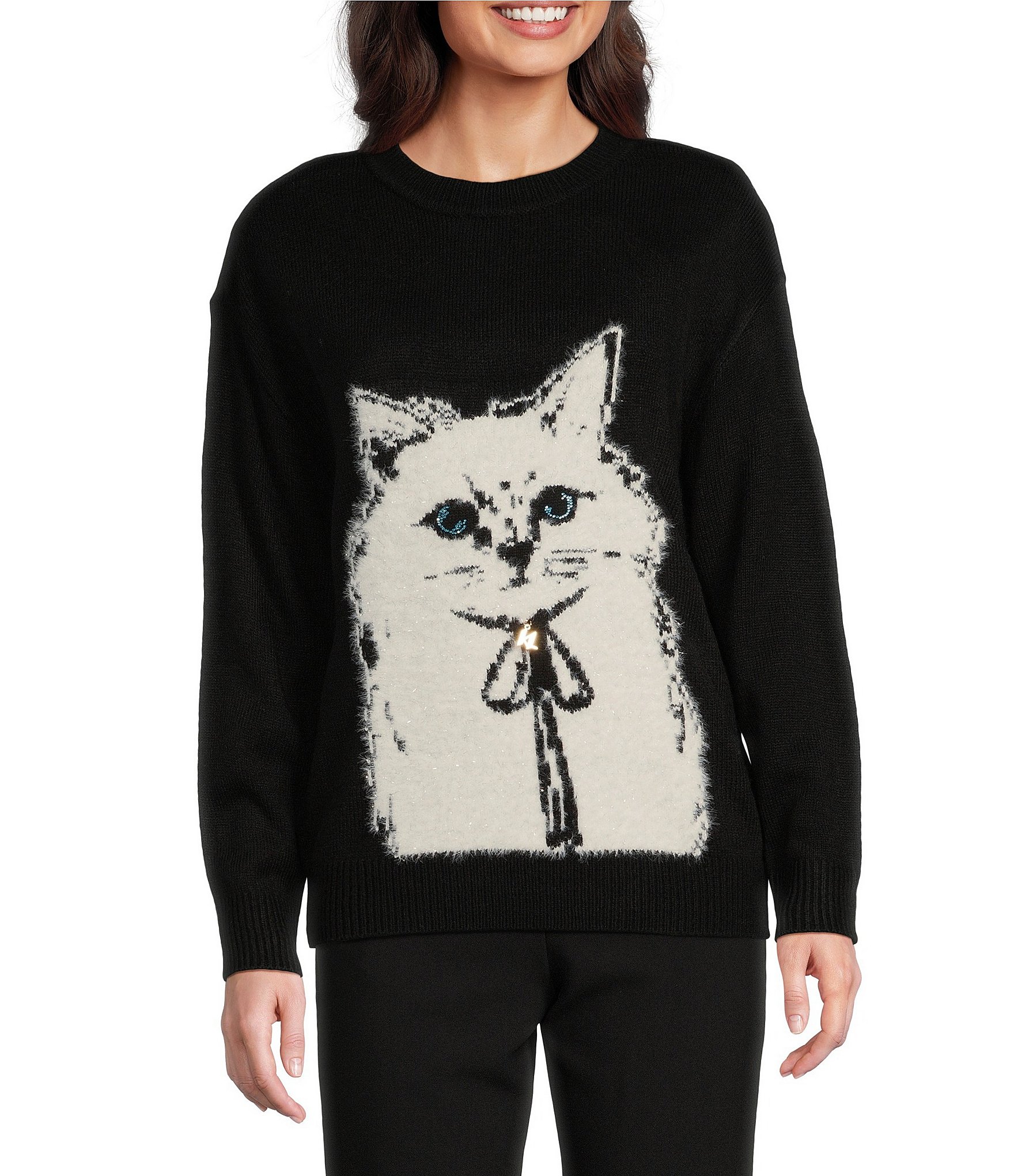 NWT KARL LAGERFELD PARIS ​Choupette Skit Knit Sweater hotsell Large