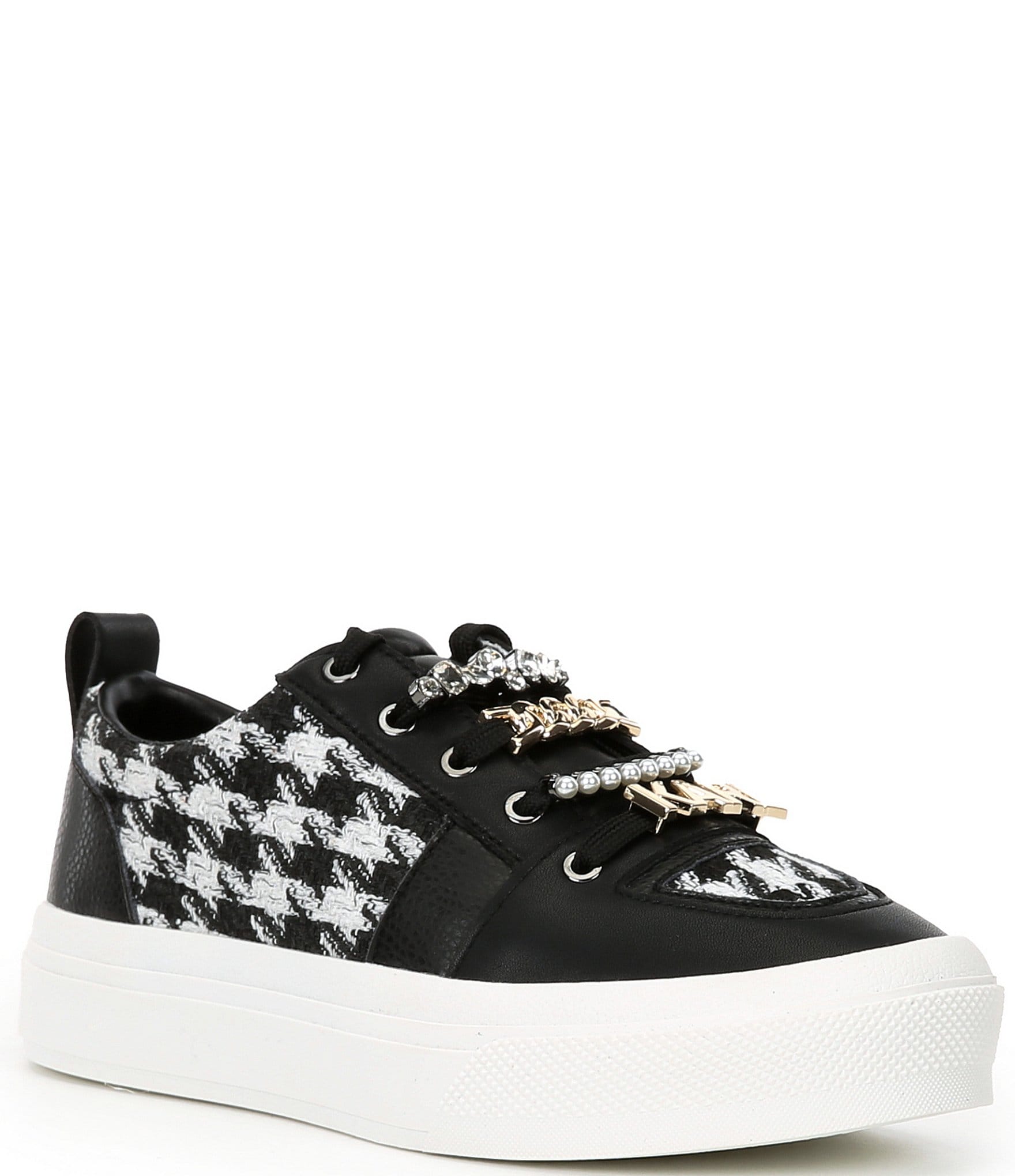 KARL LAGERFELD PARIS Gretel Houndstooth Sneakers | Dillard's