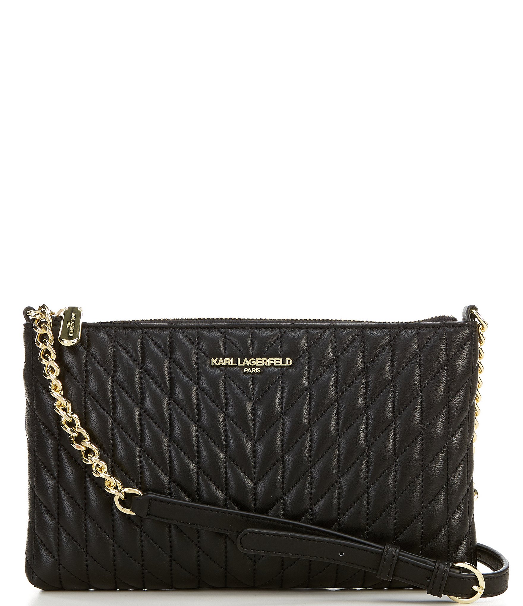 Karl Lagerfeld Paris Maybelle Satchel Crossbody Bag Shoulder Purse Brown  Gold | eBay