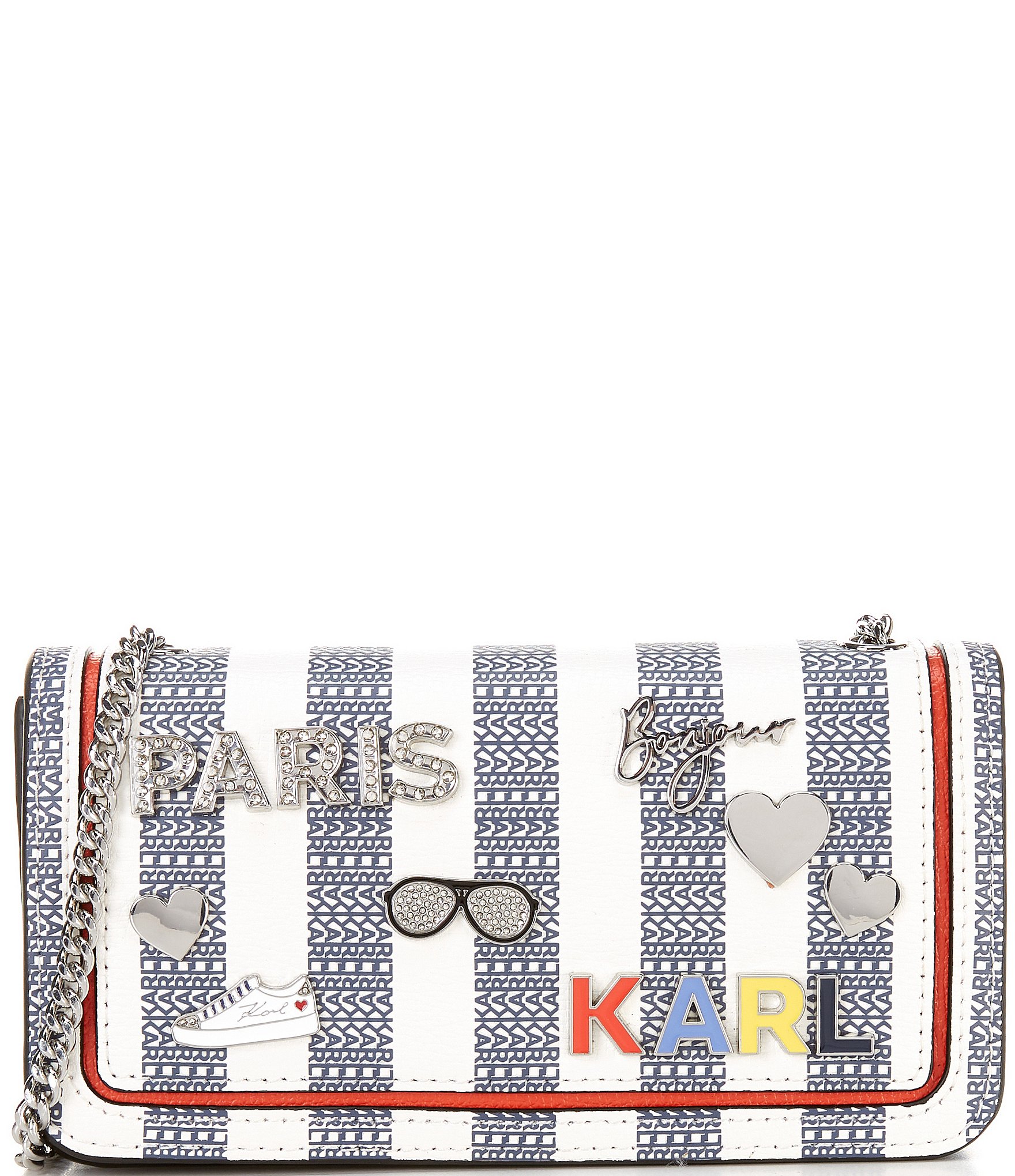 KARL LAGERFELD PARIS Kosette Embellished Navy Multi Small Shoulder Bag