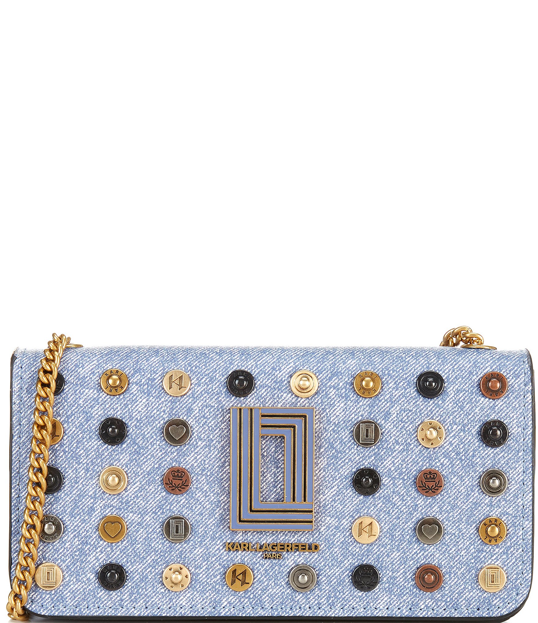 KARL LAGERFELD PARIS Kosette Small Denim Shoulder Bag | Dillard's