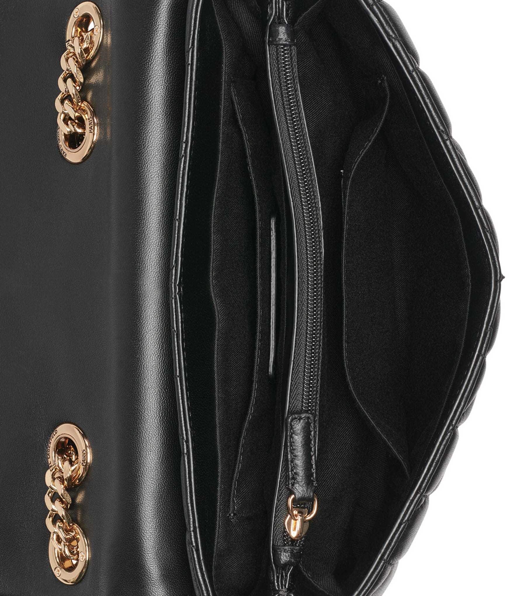 KARL LAGERFELD PARIS Lafayette Quilted Chain Charm Shoulder Bag