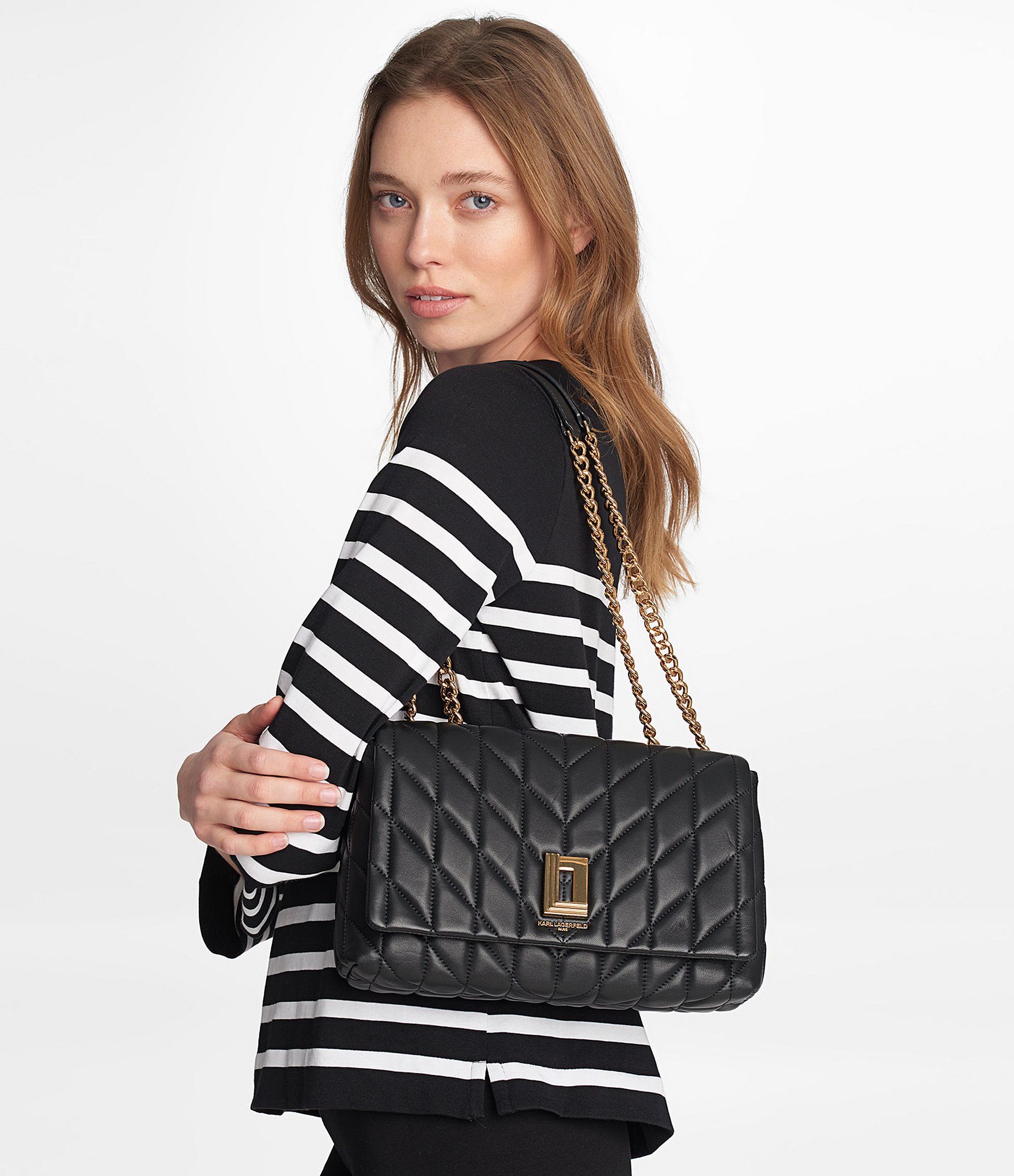 KARL LAGERFELD PARIS Lafayette Medium Quilted Shoulder Bag