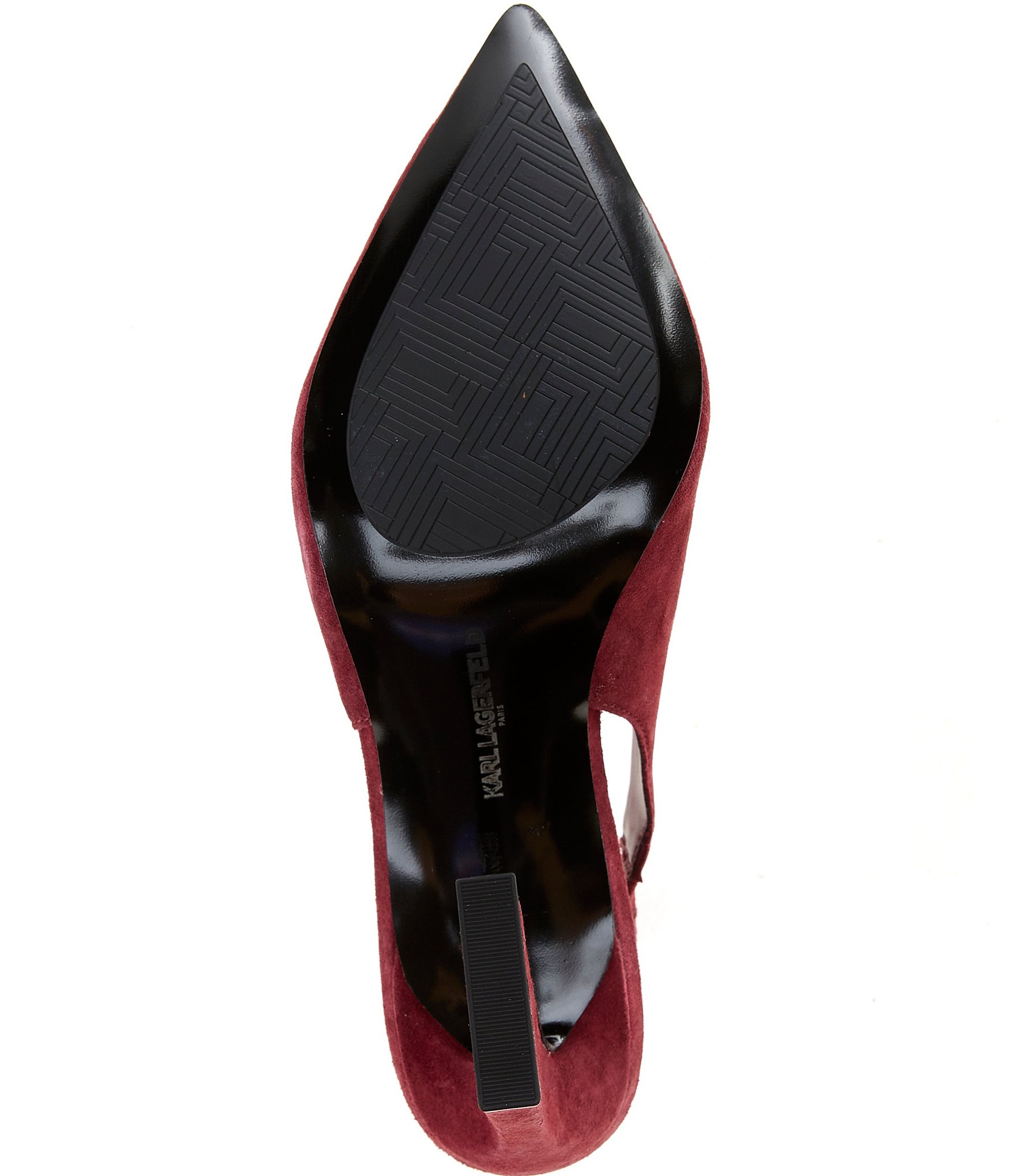 KARL LAGERFELD PARIS Lauryn Suede Slingback Block Heel Pumps