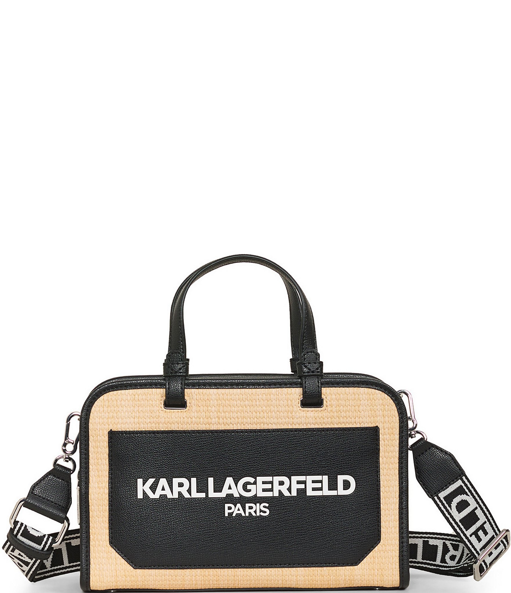 KARL LAGERFELD PARIS Maybelle Straw Satchel Bag