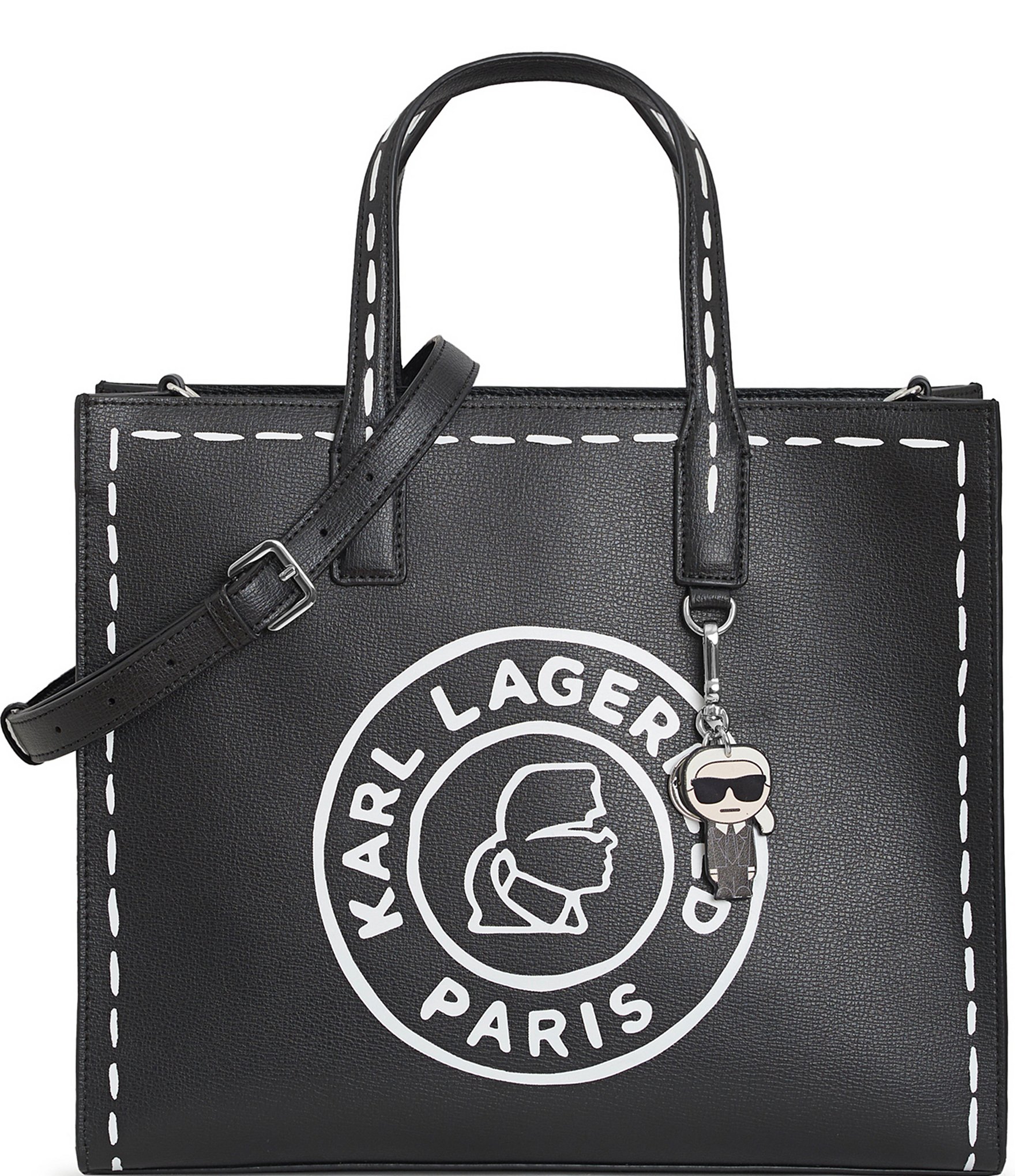 KARL LAGERFELD PARIS Nouveau Leather Logo Tote Bag | Dillard's