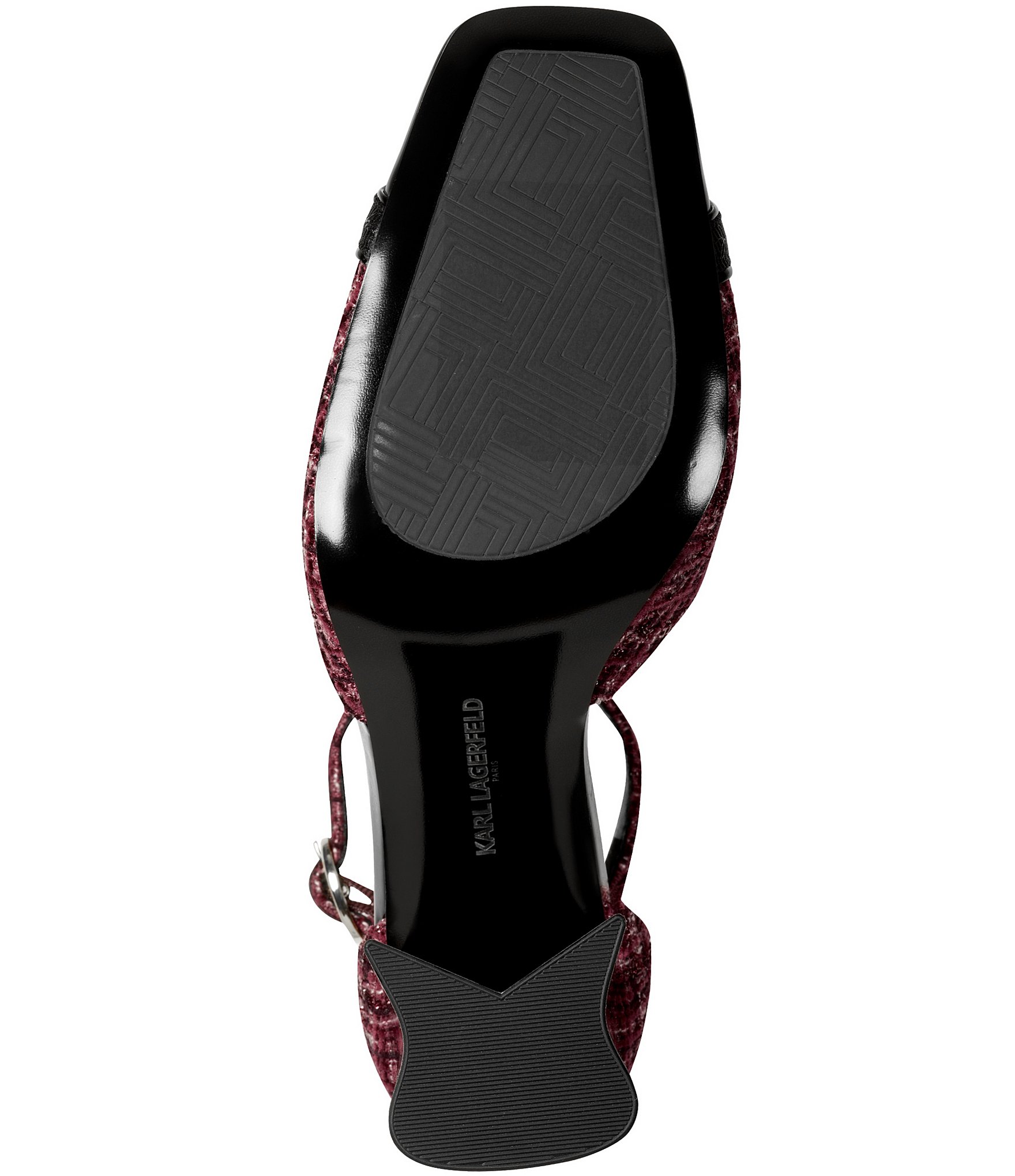 KARL LAGERFELD PARIS Sapphira Plaid Block Heel Ankle Wrap Pumps